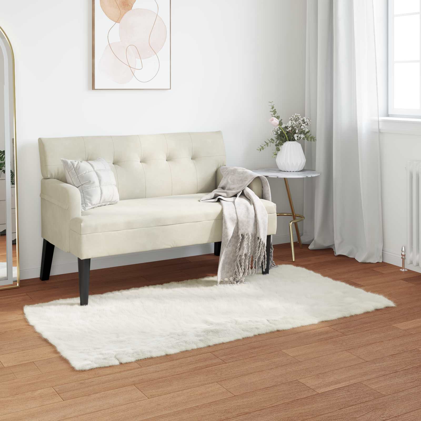 Tappeto in finta TAFALLA Bianco 80 x 150 cm Poliestere