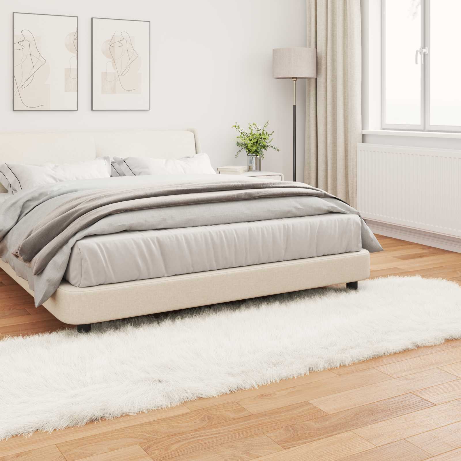 Tappeto in finta TAFALLA Bianco 80 x 250 cm Poliestere