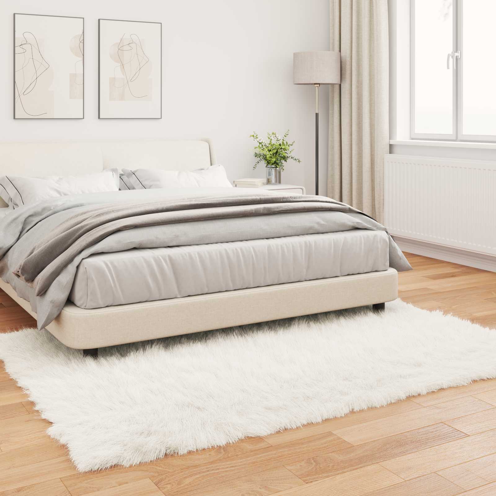 Tappeto in finta TAFALLA Bianco 120 x 170 cm Poliestere