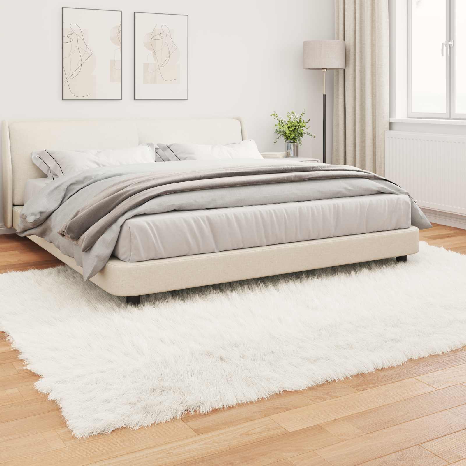 Tappeto in finta TAFALLA Bianco 200 x 280 cm Poliestere