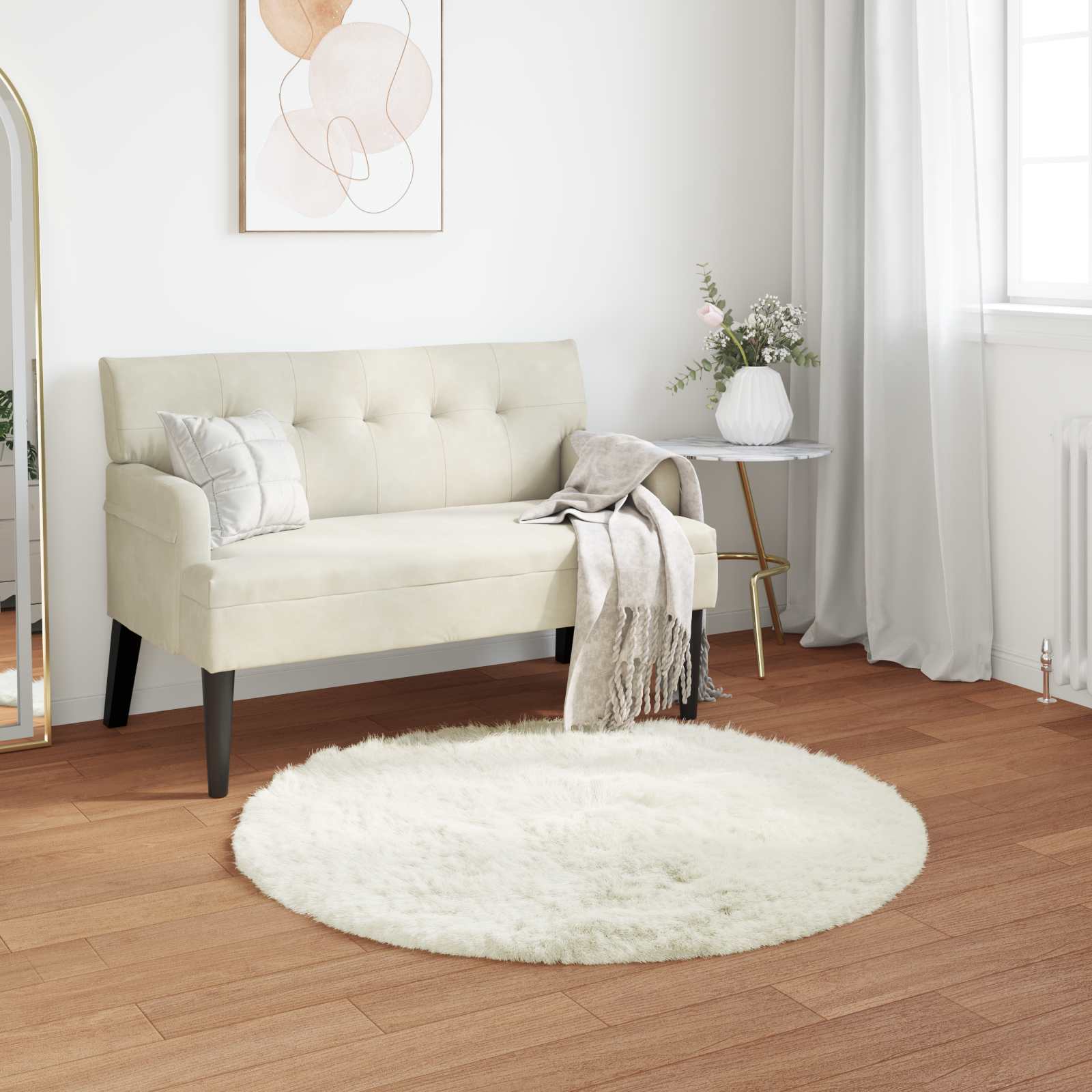 Tappeto in finta TAFALLA Bianco Ø 100 cm Poliestere