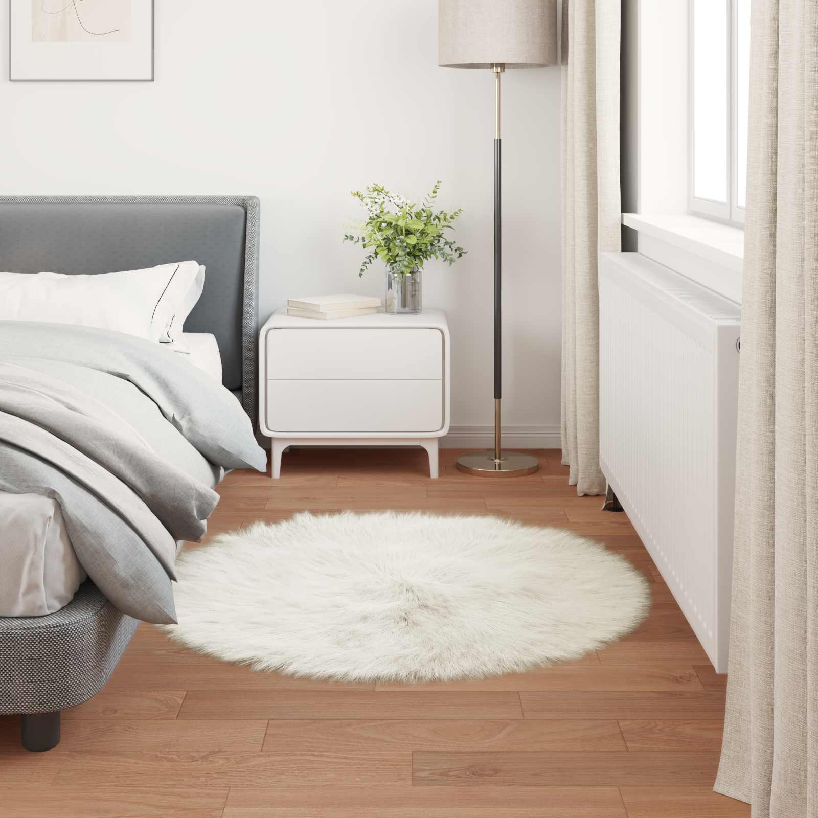 Tappeto in finta TAFALLA Bianco Ø 100 cm Poliestere