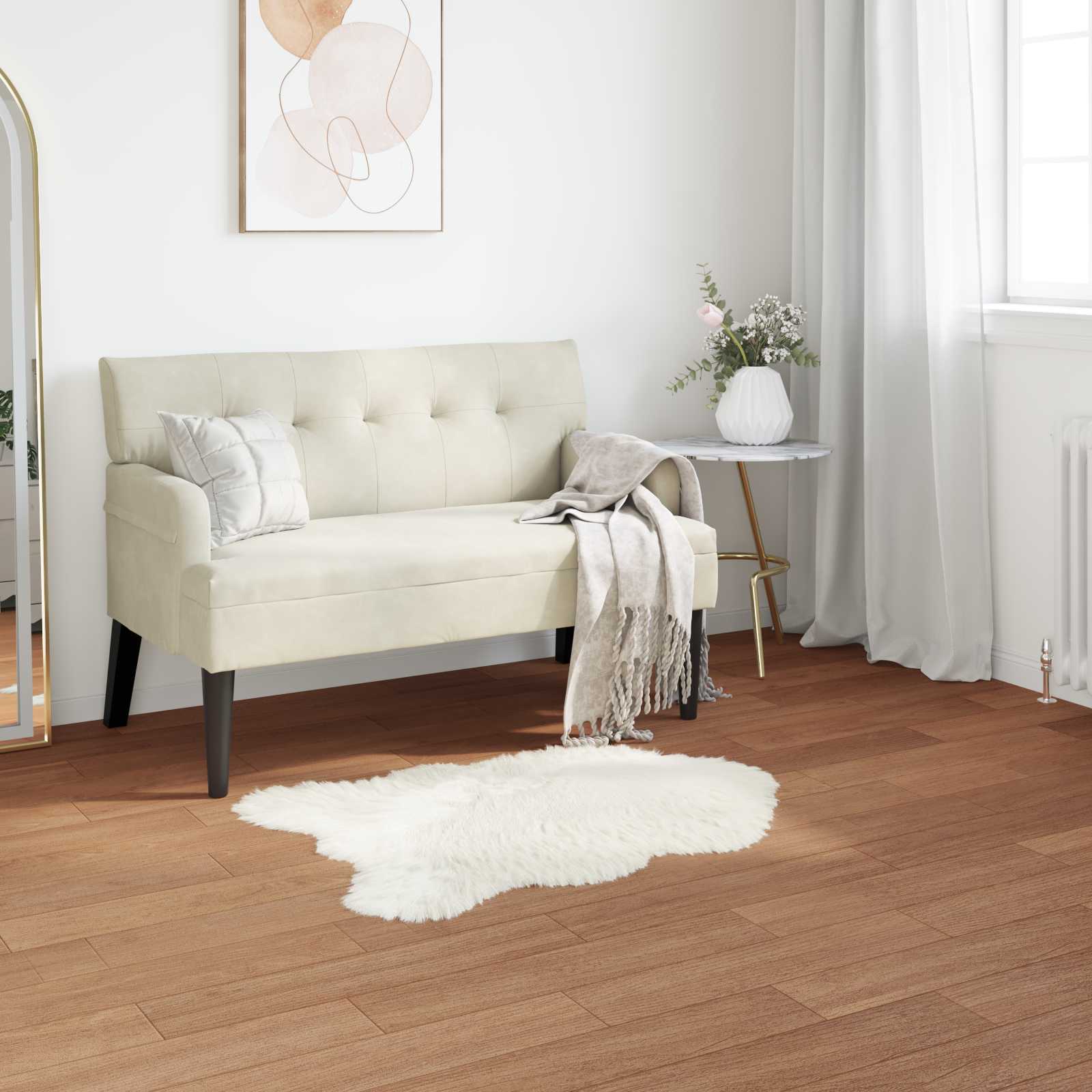 Tappeto in finta TAFALLA Bianco 60 x 90 cm Poliestere
