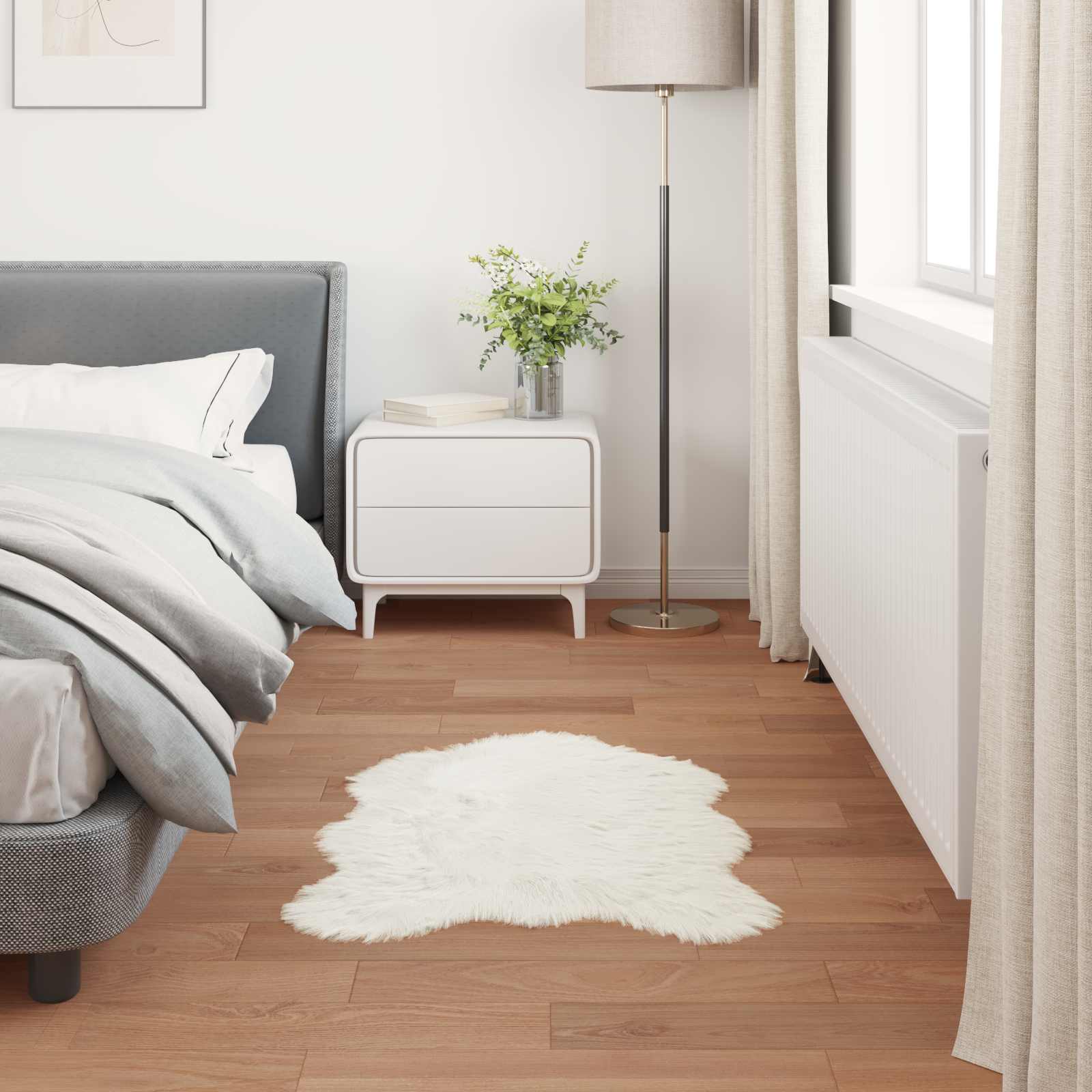 Tappeto in finta TAFALLA Bianco 60 x 90 cm Poliestere