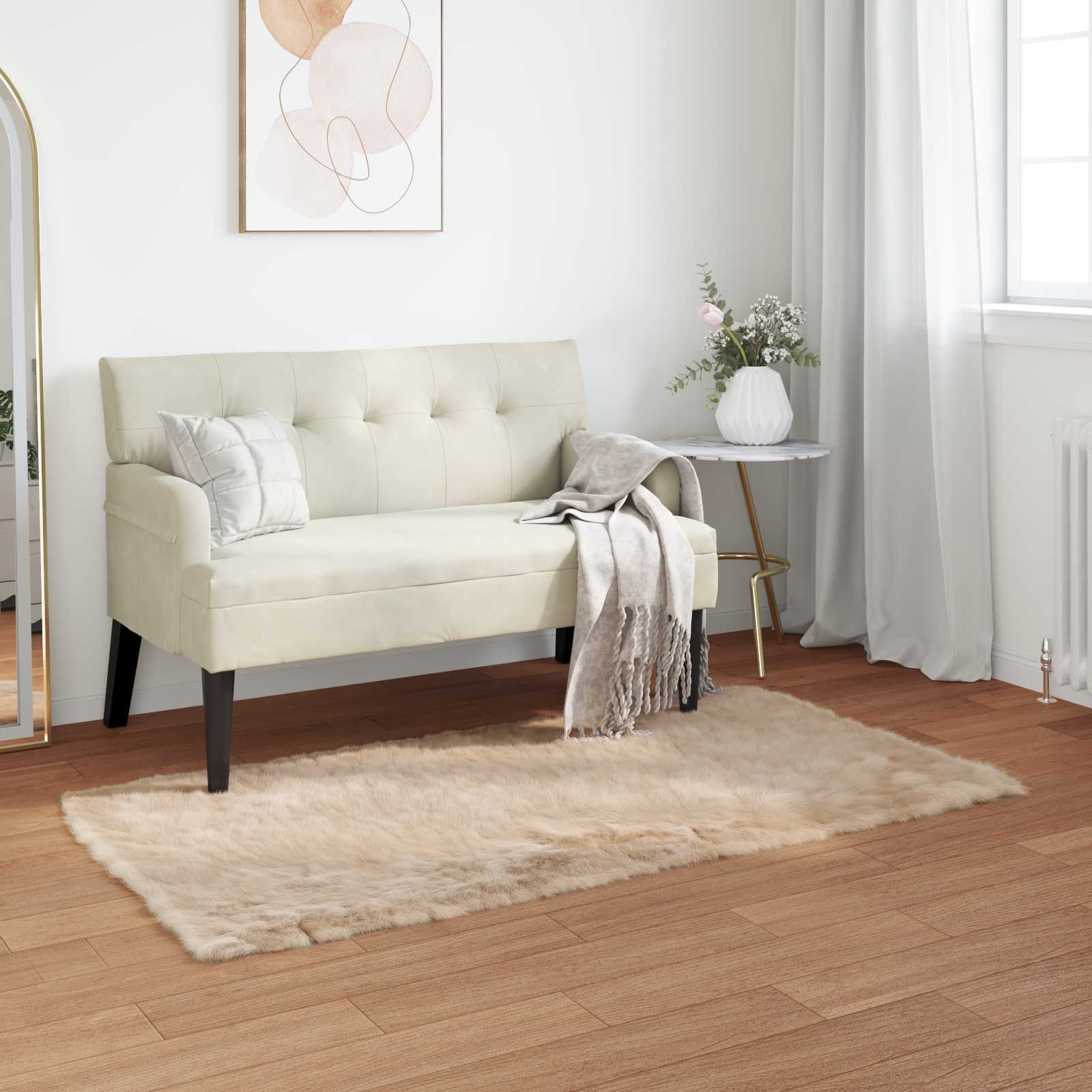 Tappeto in finta TAFALLA Beige 80 x 150 cm Poliestere