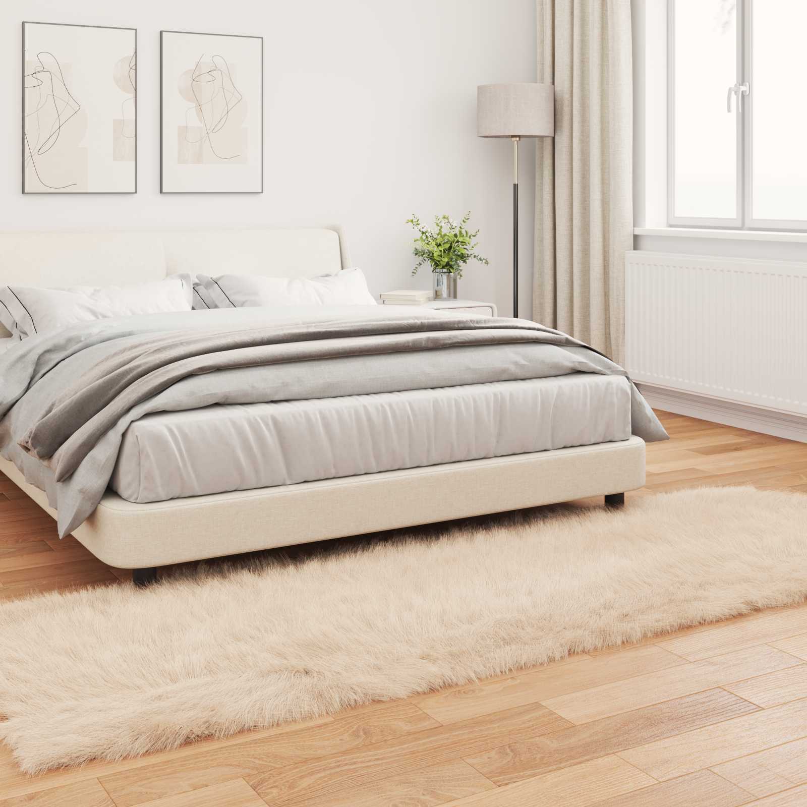 Tappeto in finta TAFALLA Beige 80 x 250 cm Poliestere