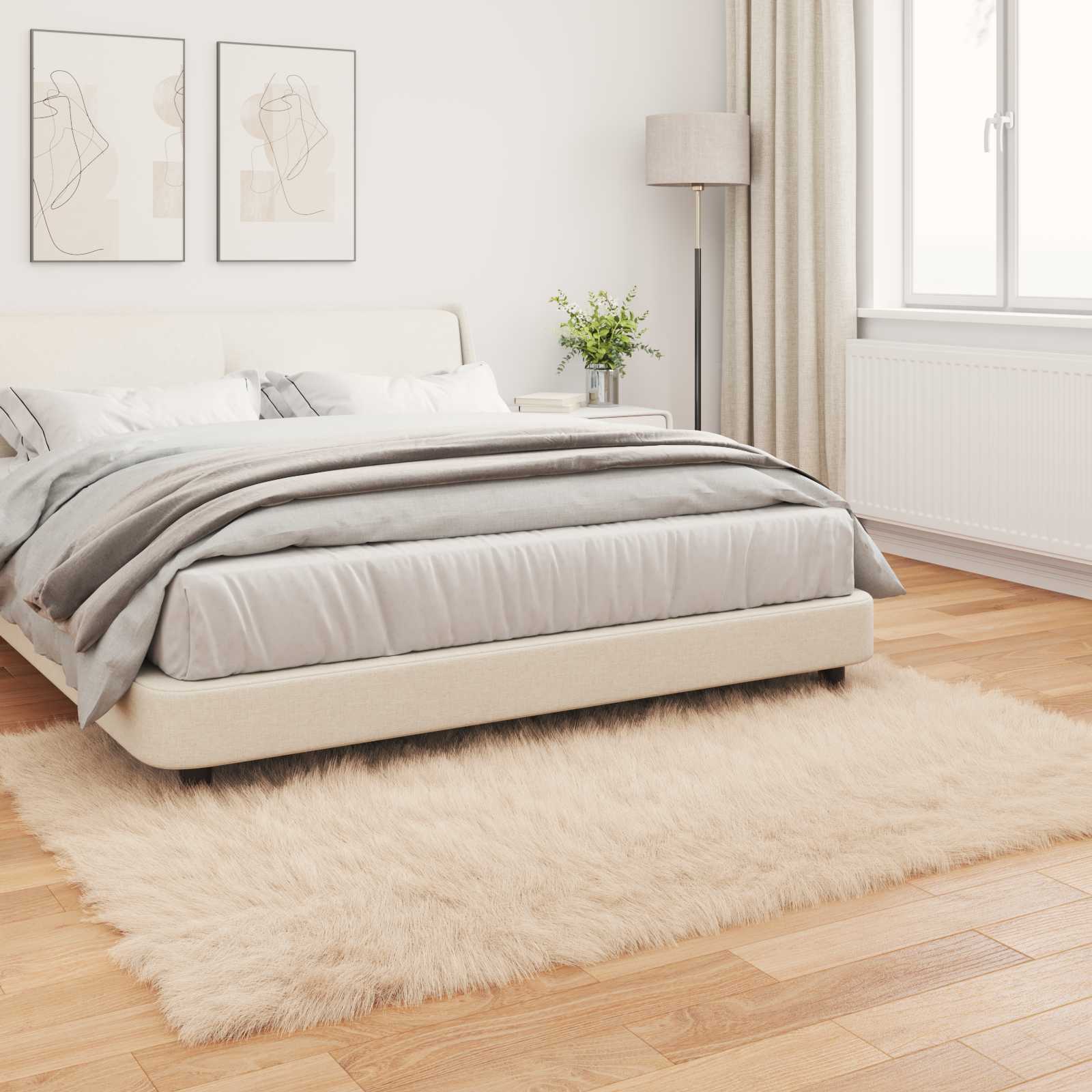 Tappeto in finta TAFALLA Beige 140 x 200 cm Poliestere