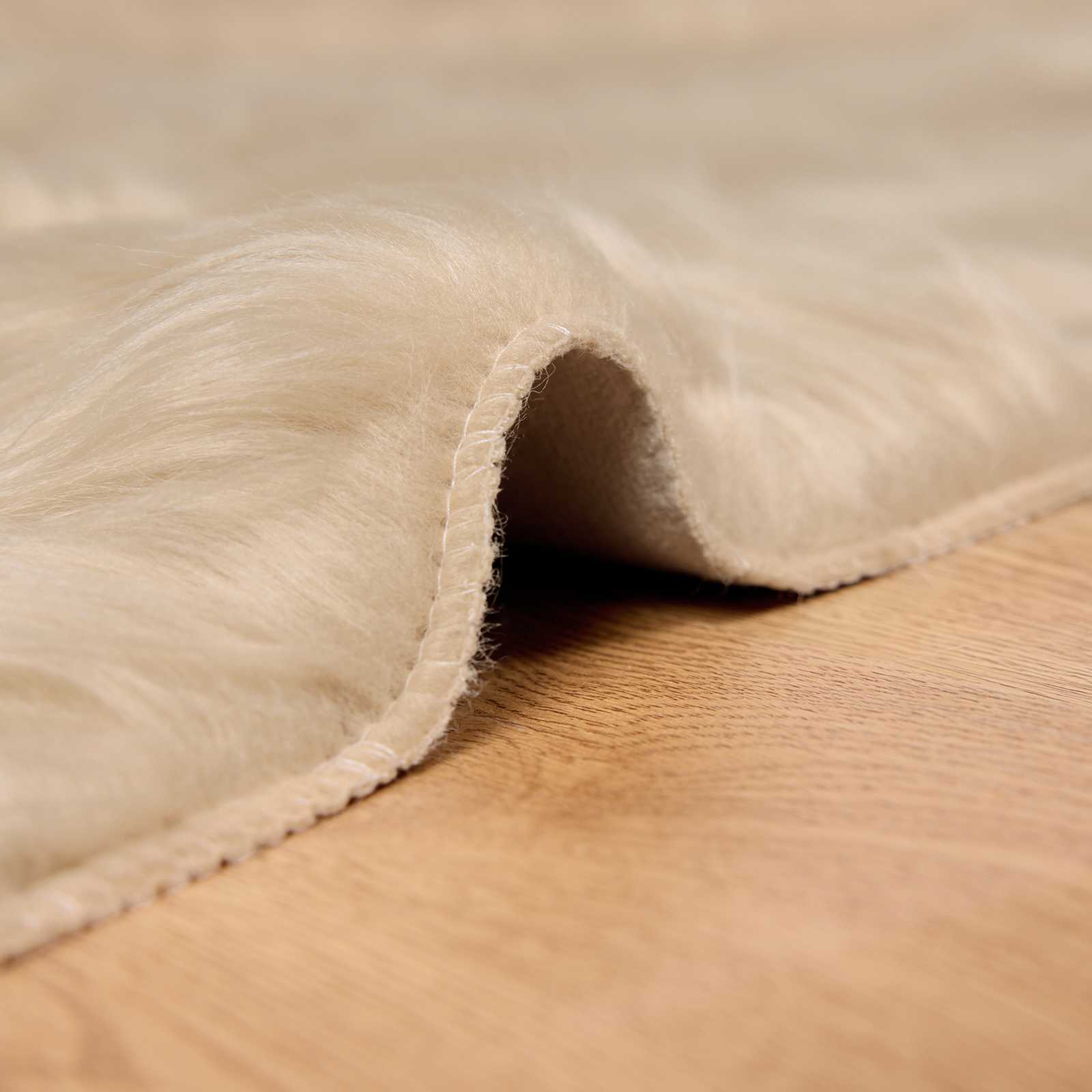 Tappeto in finta TAFALLA Beige 200 x 200 cm Poliestere