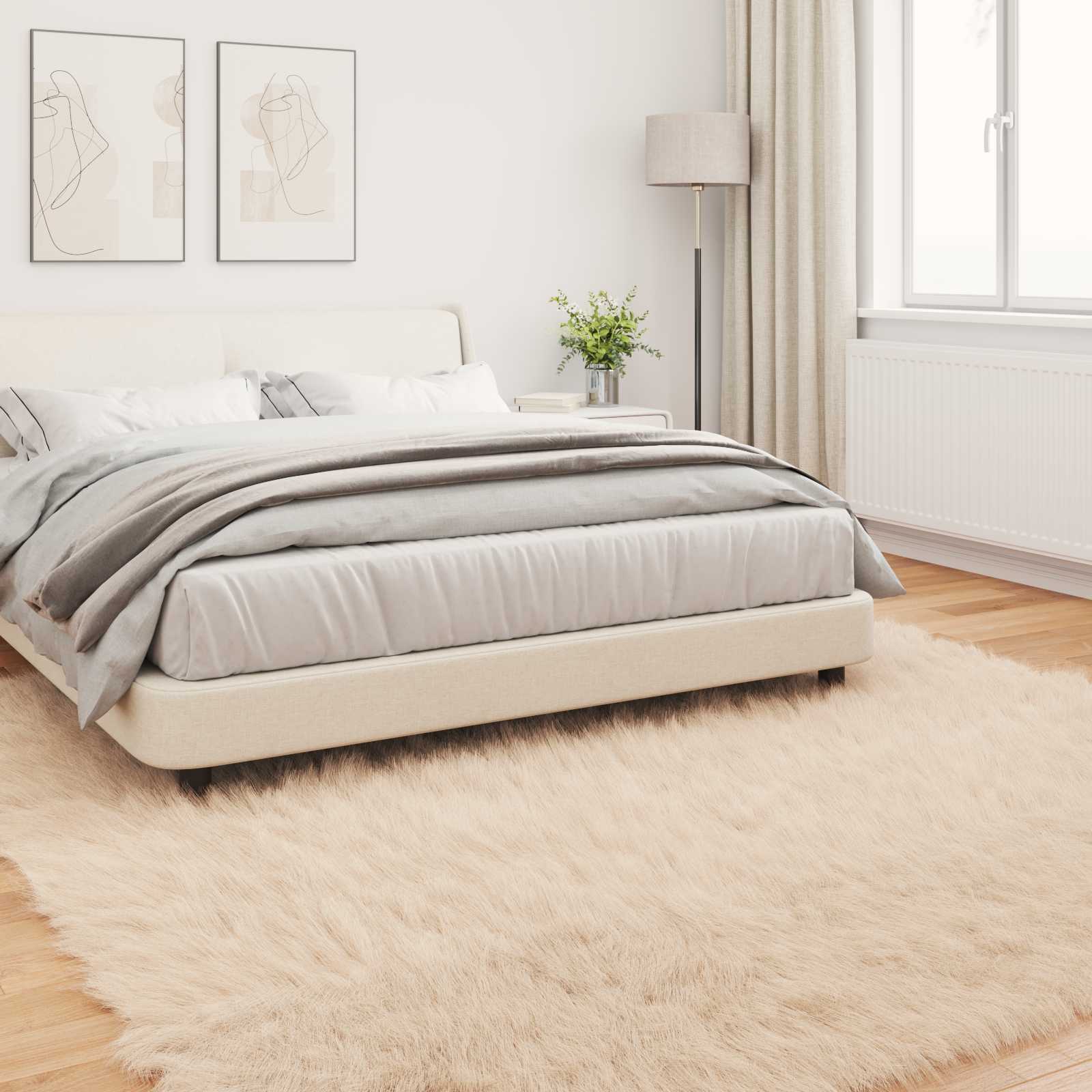 Tappeto in finta TAFALLA Beige 240 x 240 cm Poliestere