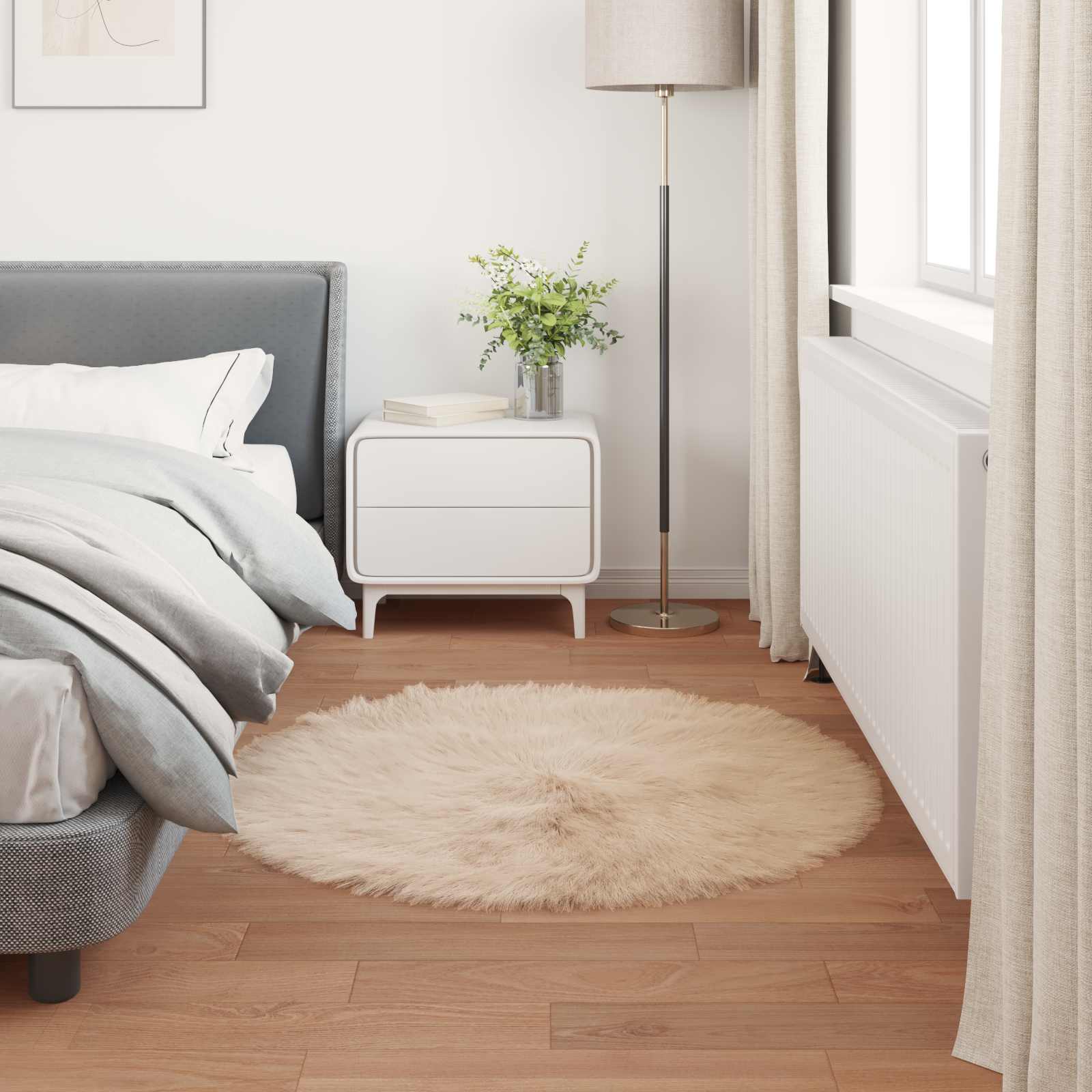Tappeto in finta TAFALLA Beige Ø 100 cm Poliestere