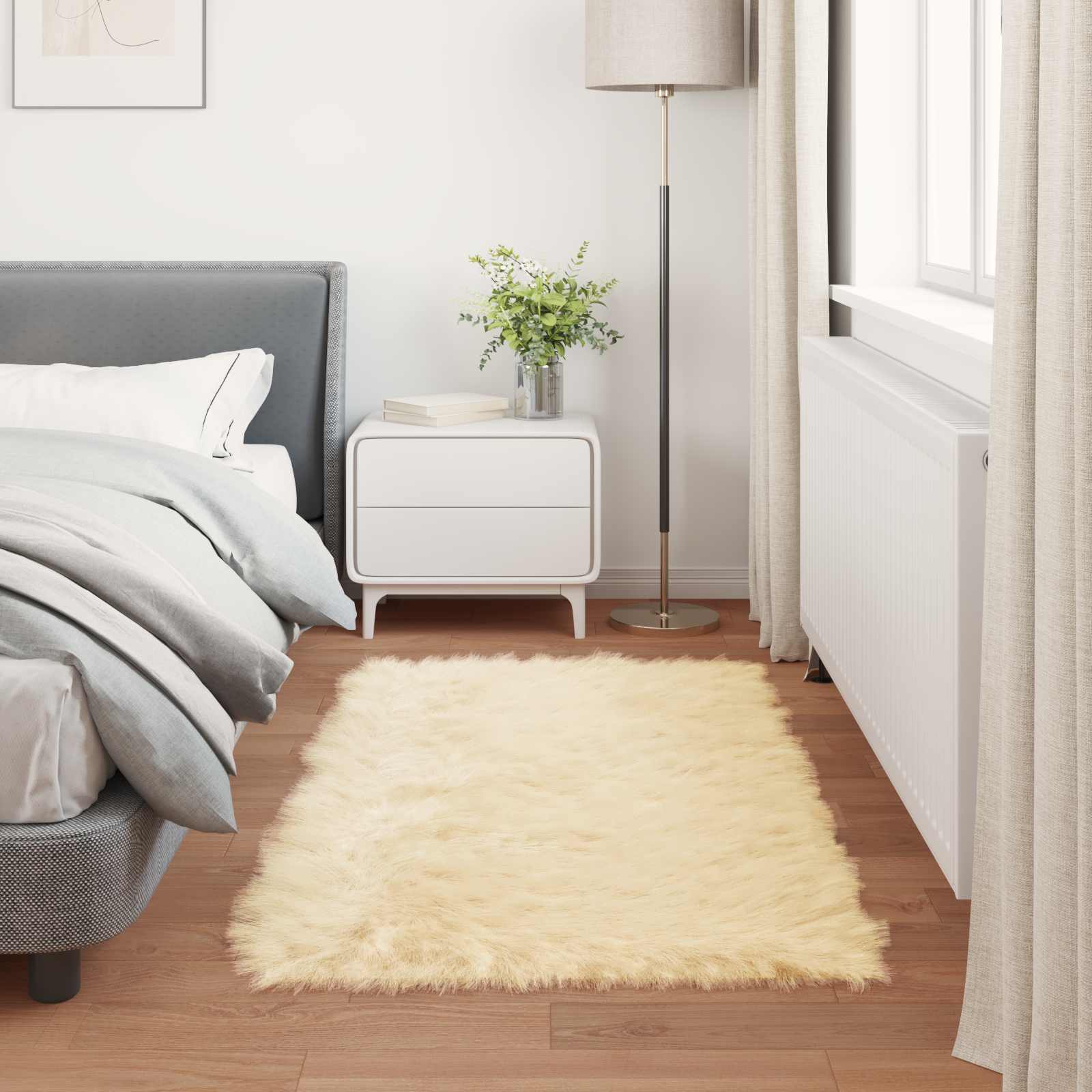 Tappeto in finta TAFALLA Crema 60 x 110 cm Poliestere
