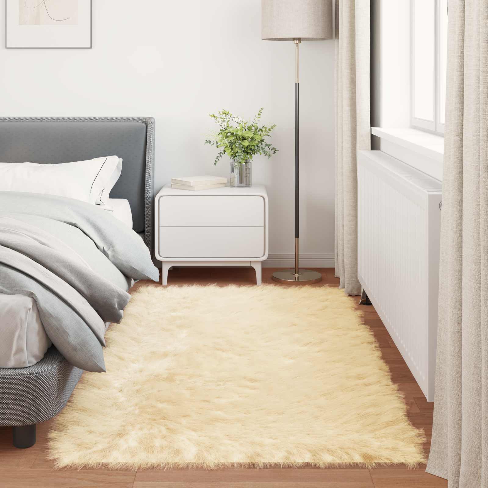 Tappeto in finta TAFALLA Crema 80 x 200 cm Poliestere