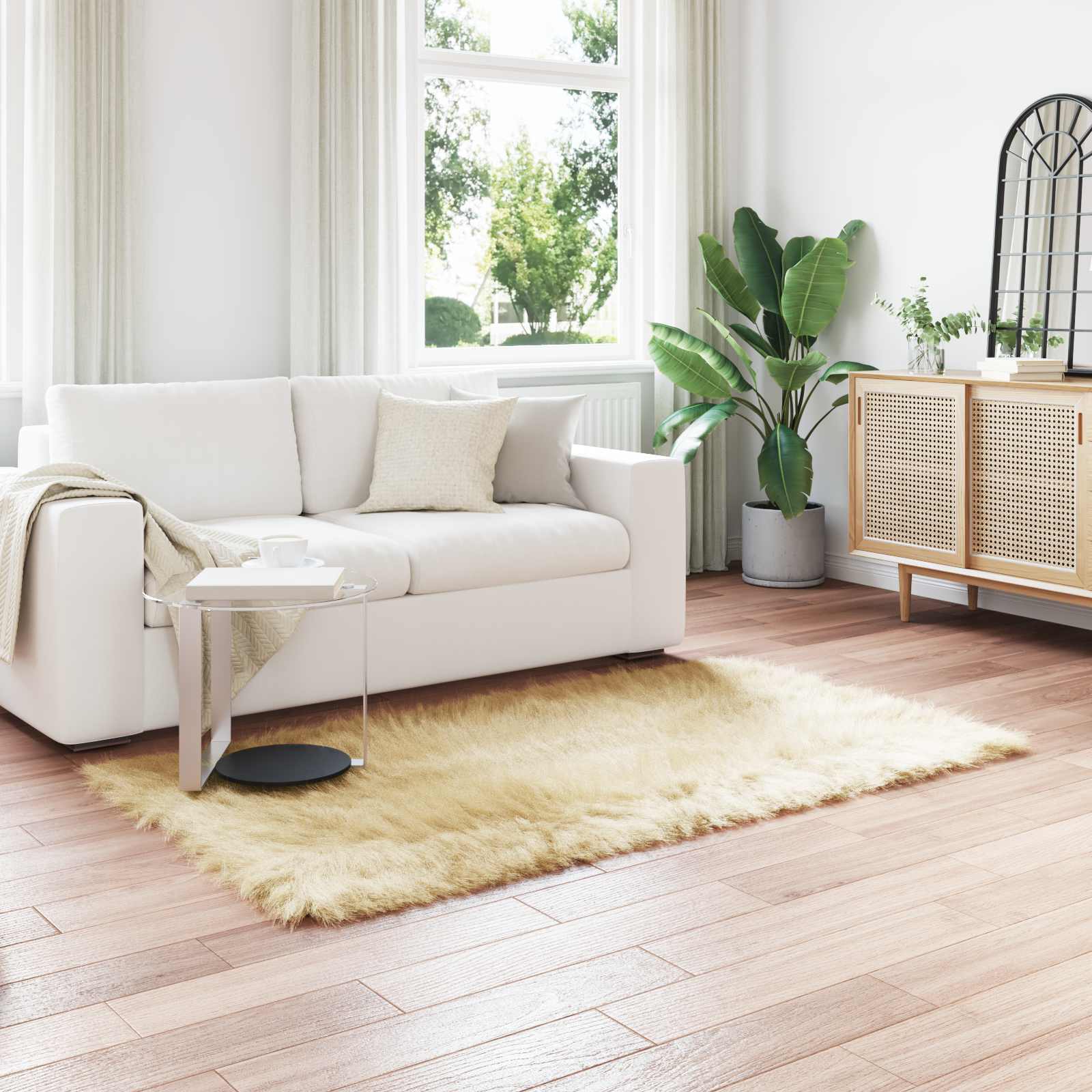 Tappeto in finta TAFALLA Crema 160 x 230 cm Poliestere