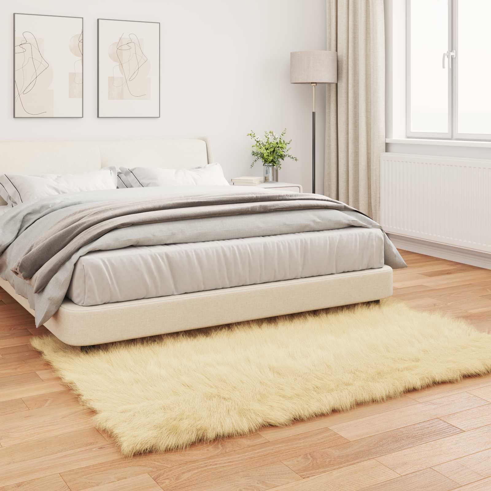 Tappeto in finta TAFALLA Crema 160 x 230 cm Poliestere