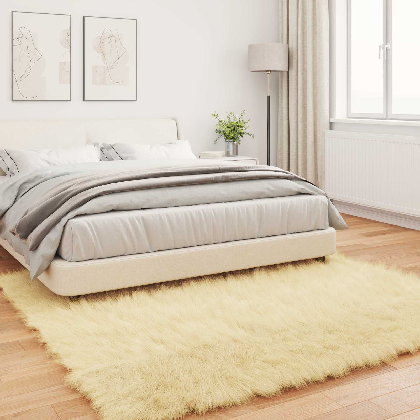 Tappeto in finta TAFALLA Crema 240 x 240 cm Poliestere