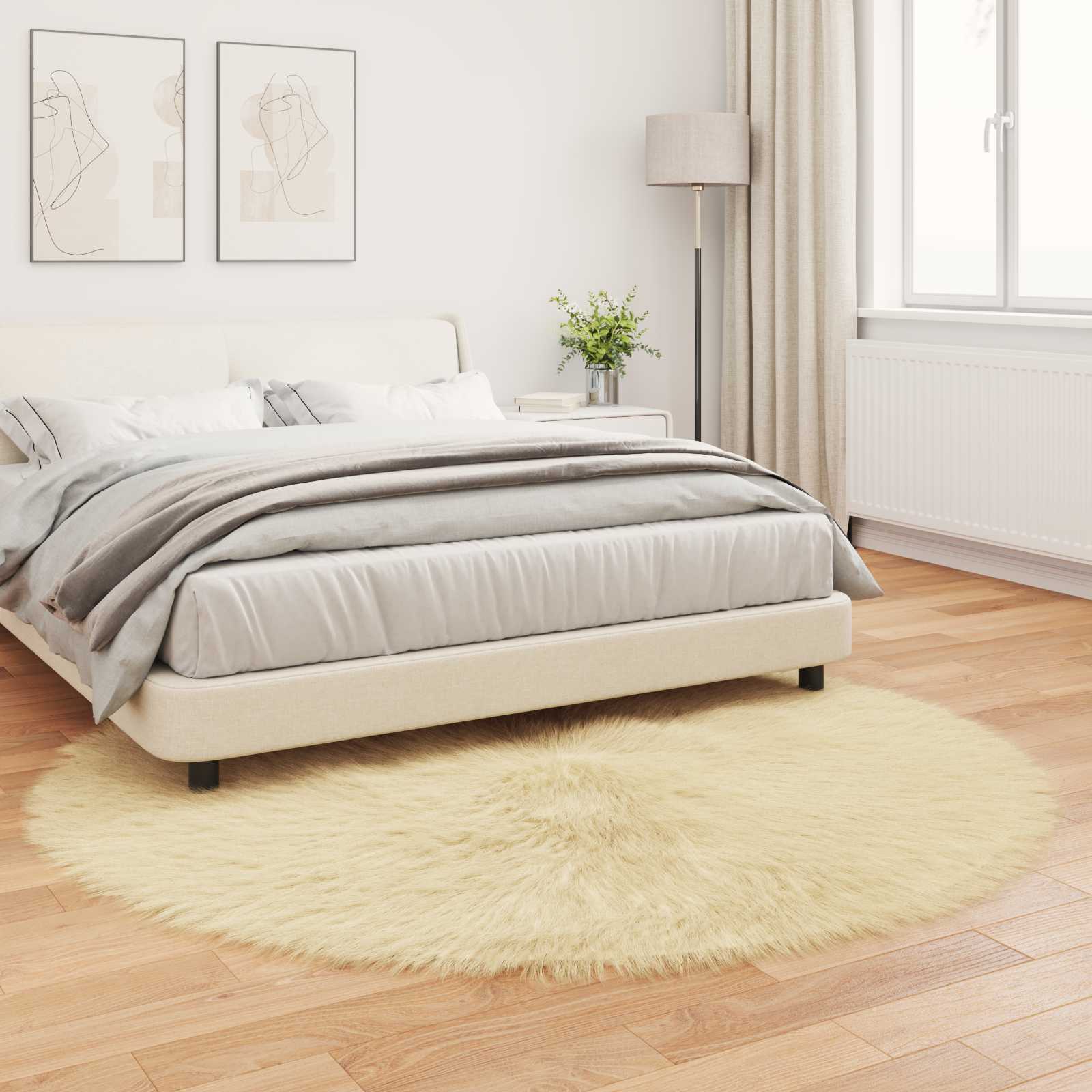 Tappeto in finta TAFALLA Crema Ø 160 cm Poliestere