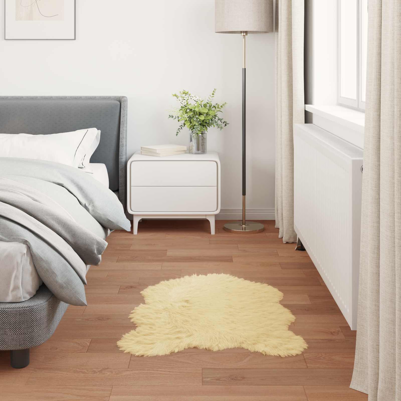 Tappeto in finta TAFALLA Crema 80 x 120 cm Poliestere