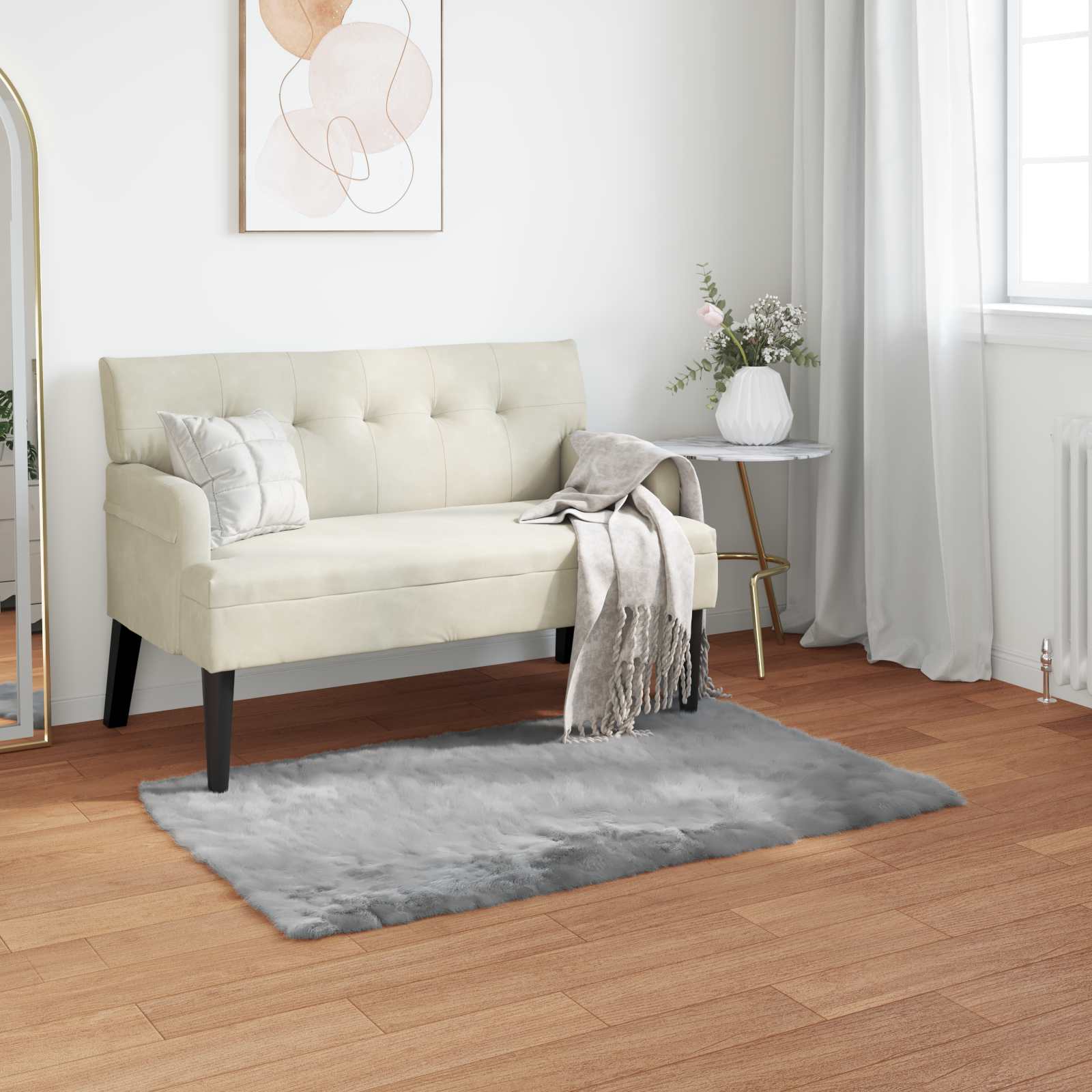 Tappeto in finta TAFALLA Grigio 80 x 150 cm Poliestere