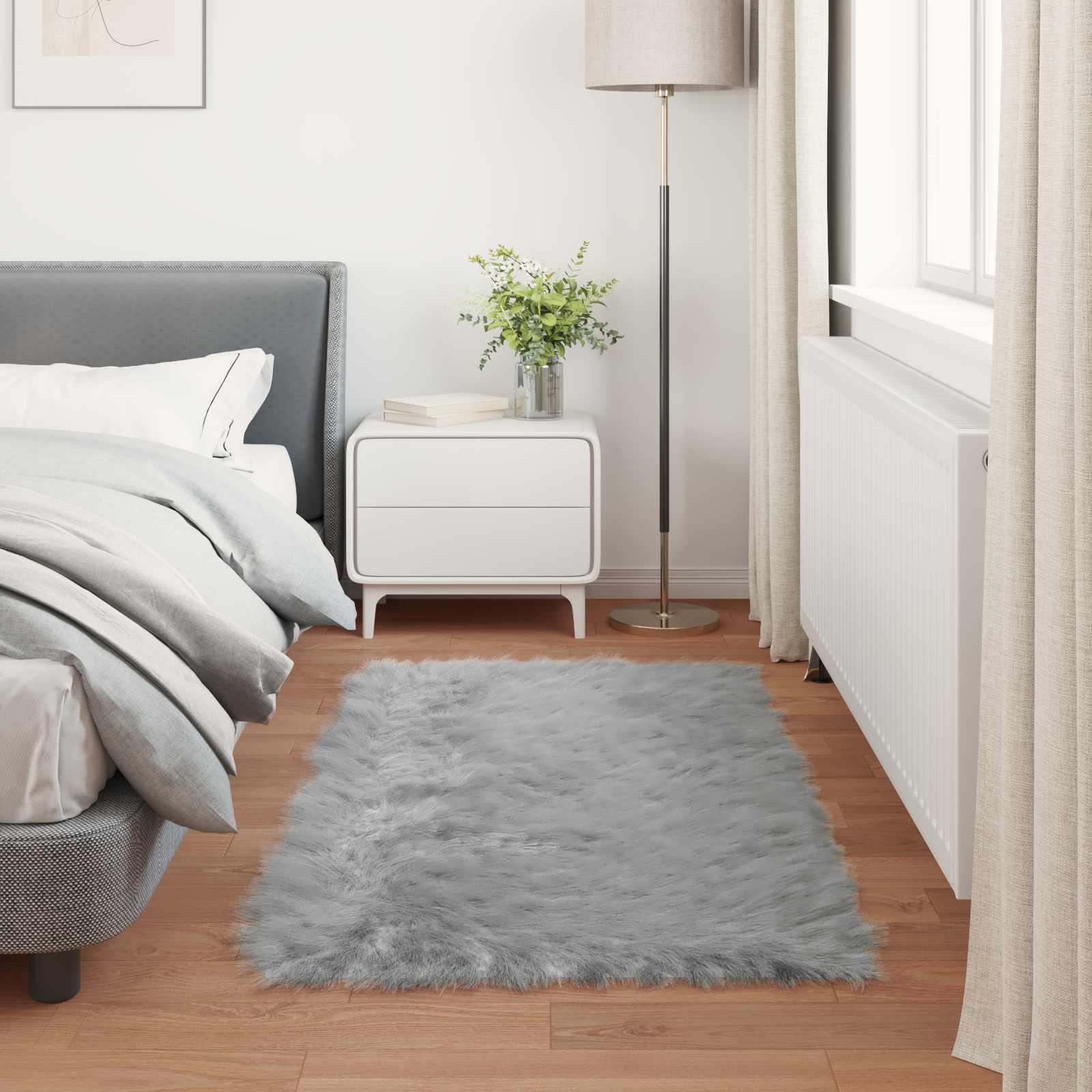 Tappeto in finta TAFALLA Grigio 80 x 150 cm Poliestere
