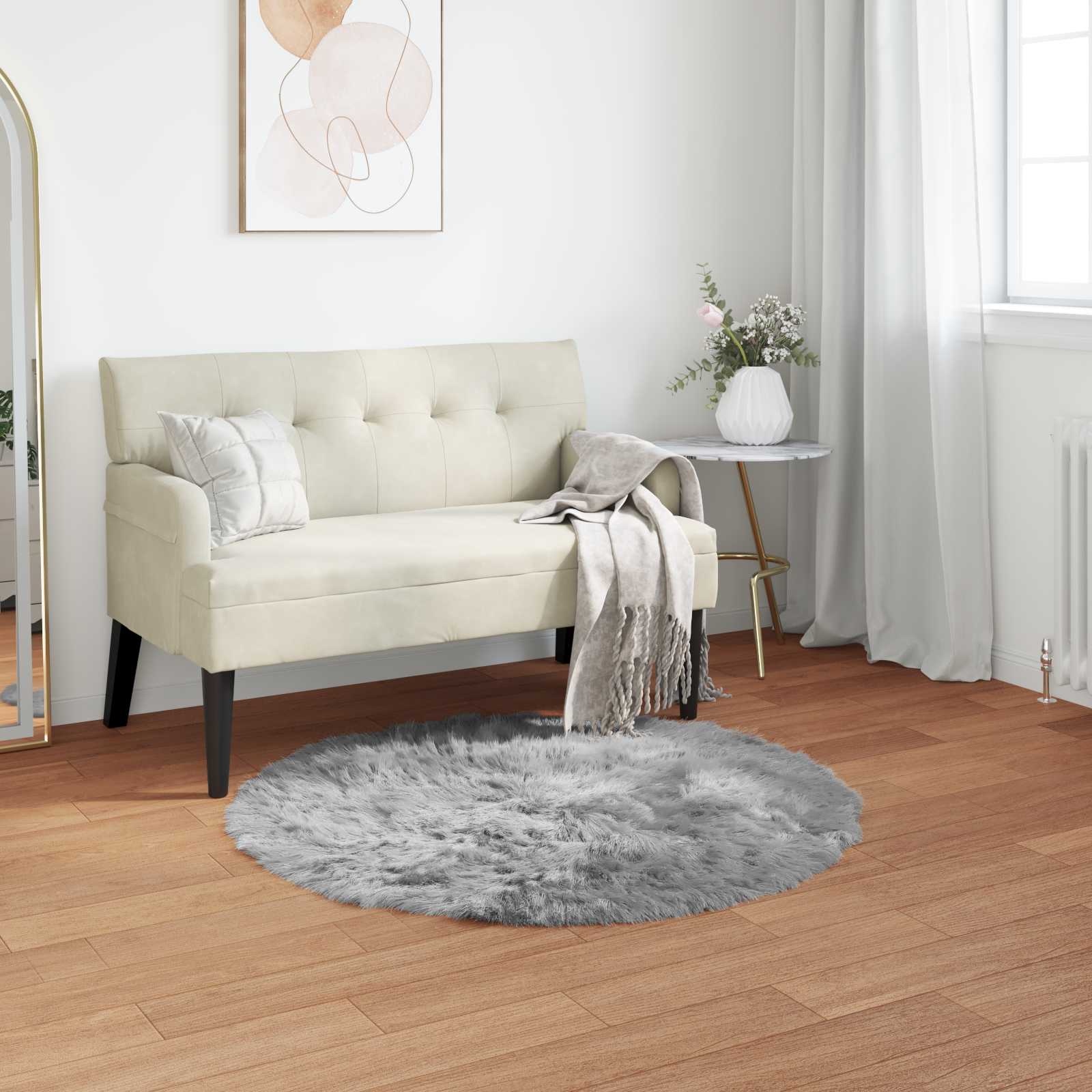 Tappeto in finta TAFALLA Grigio Ø 80 cm Poliestere