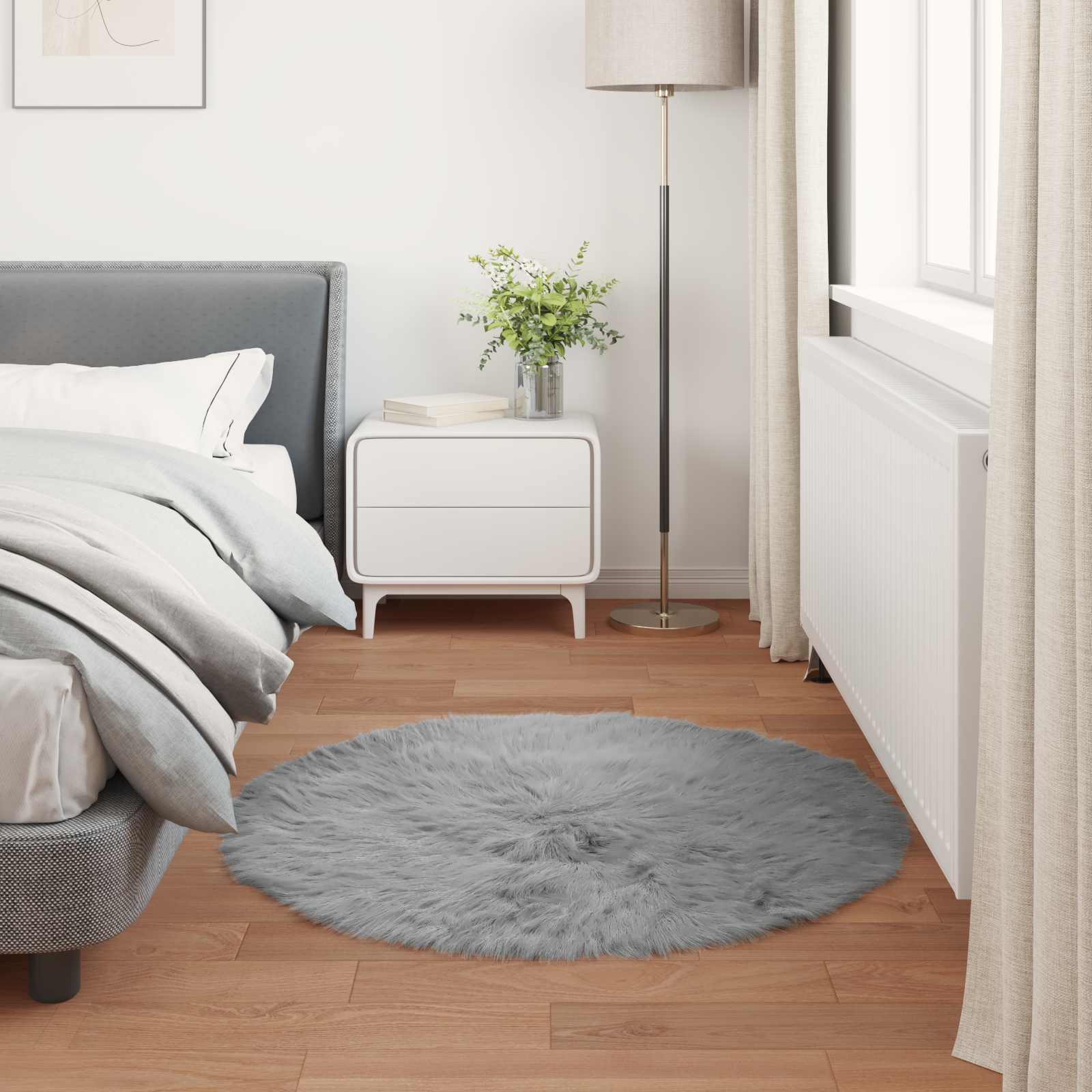 Tappeto in finta TAFALLA Grigio Ø 80 cm Poliestere