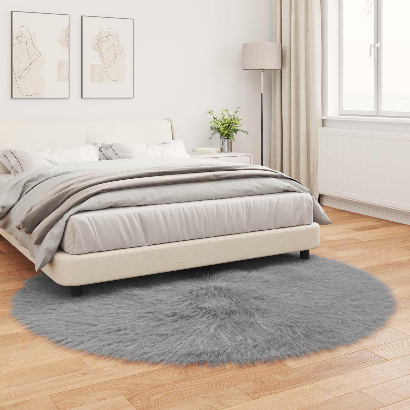 Tappeto in finta TAFALLA Grigio Ø 200 cm Poliestere