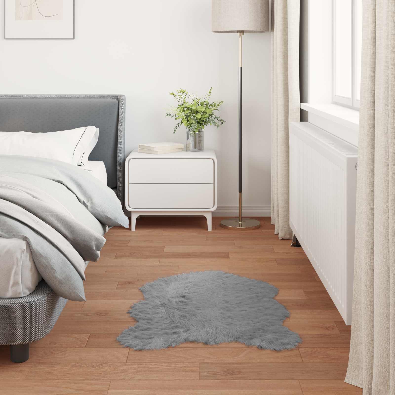 Tappeto in finta TAFALLA Grigio 50 x 80 cm Poliestere