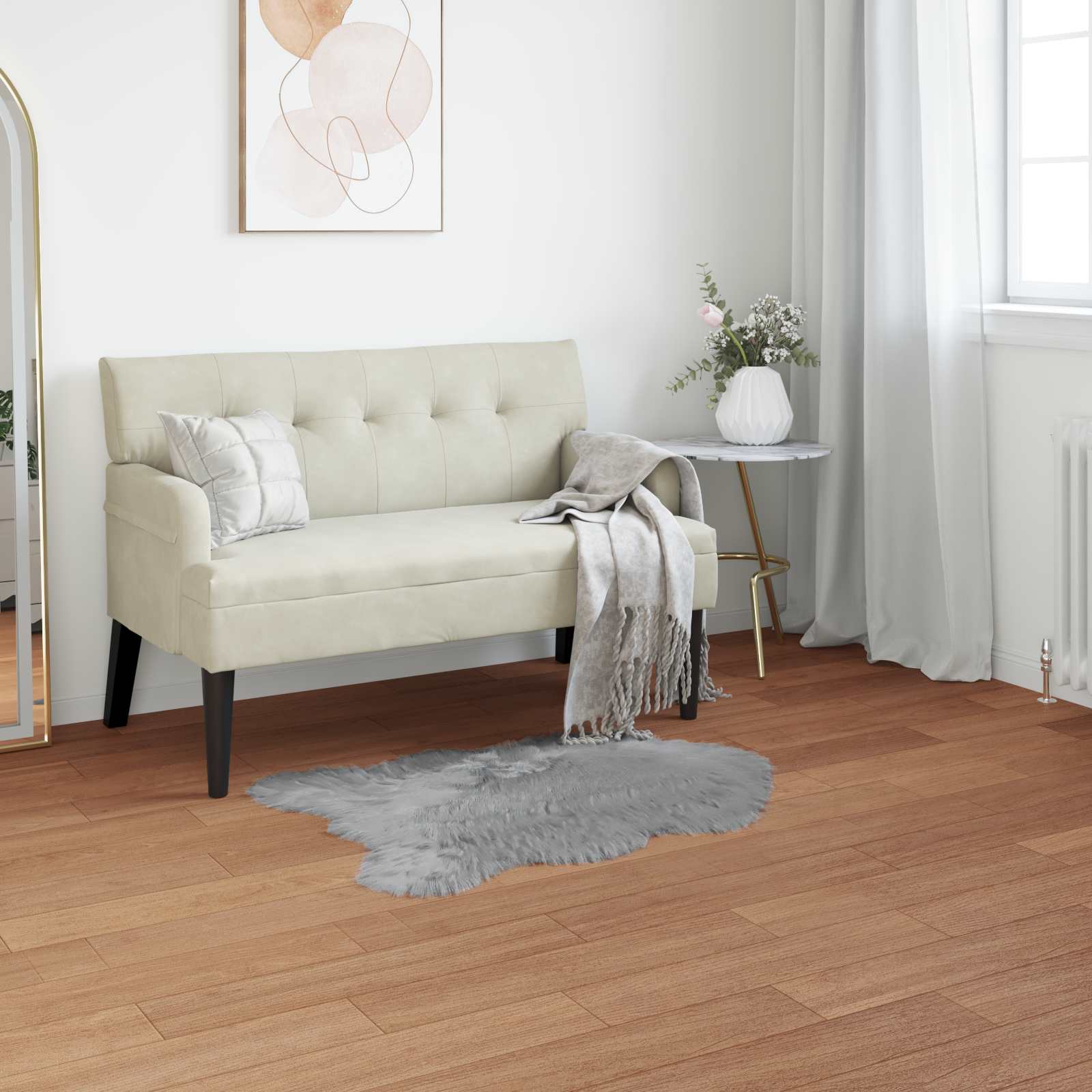 Tappeto in finta TAFALLA Grigio 60 x 90 cm Poliestere