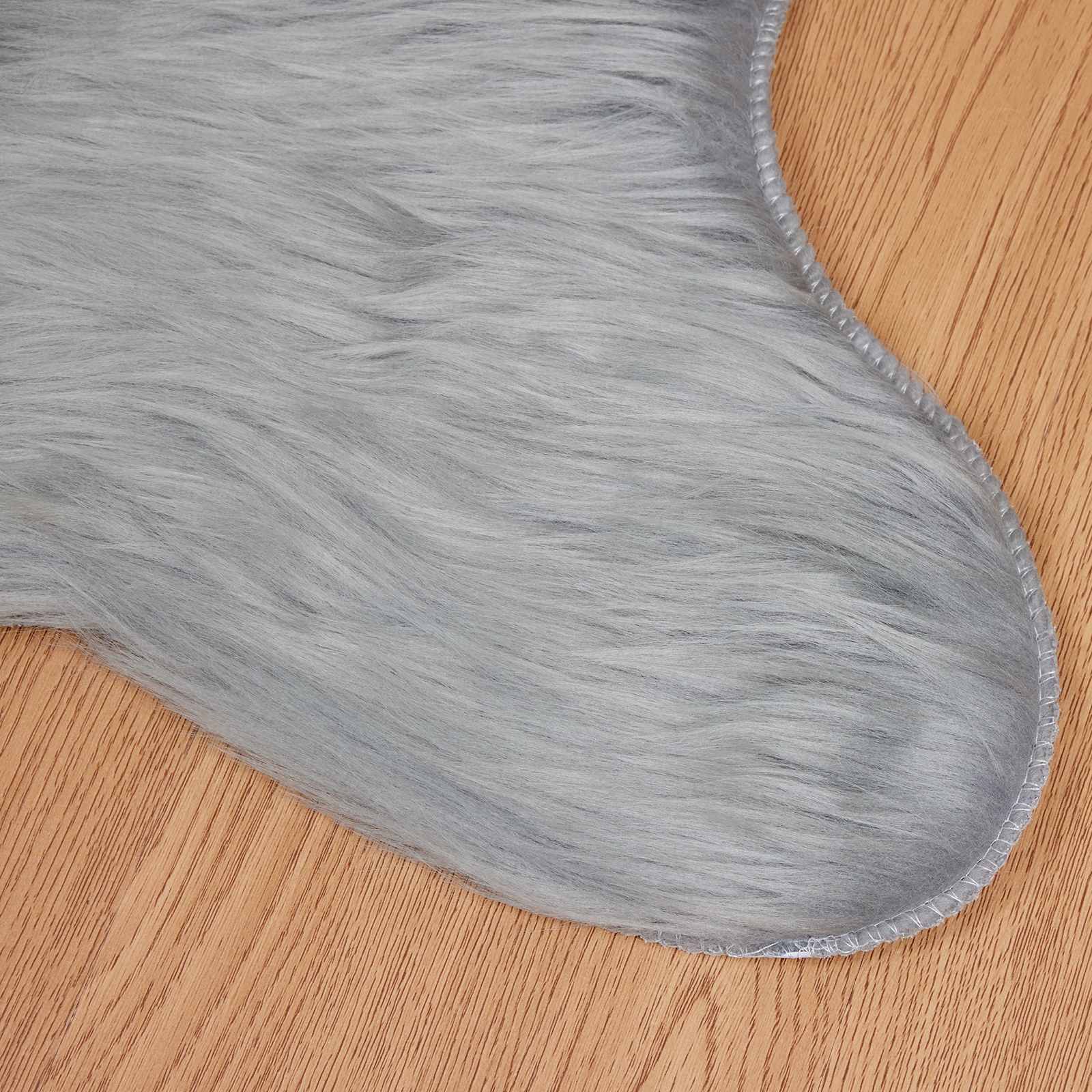 Tappeto in finta TAFALLA Grigio 60 x 90 cm Poliestere