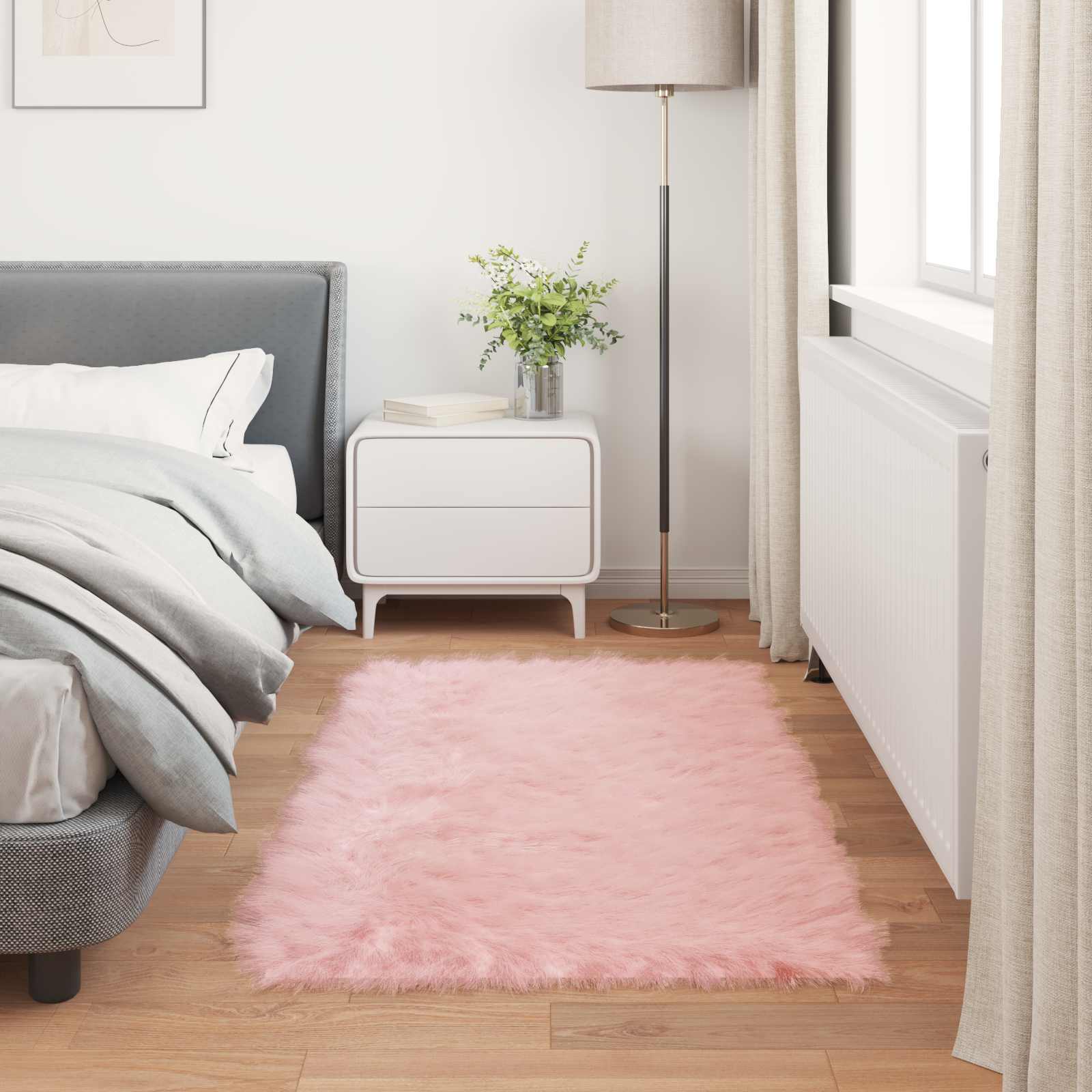 Tappeto in finta TAFALLA Rosa 60 x 110 cm Poliestere