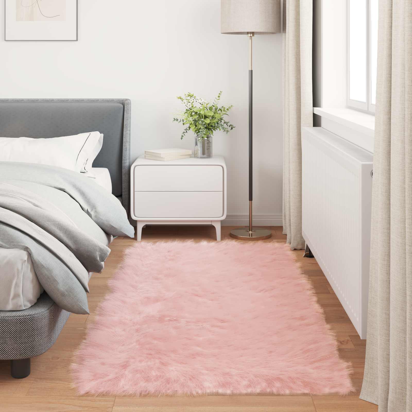 Tappeto in finta TAFALLA Rosa 80 x 200 cm Poliestere