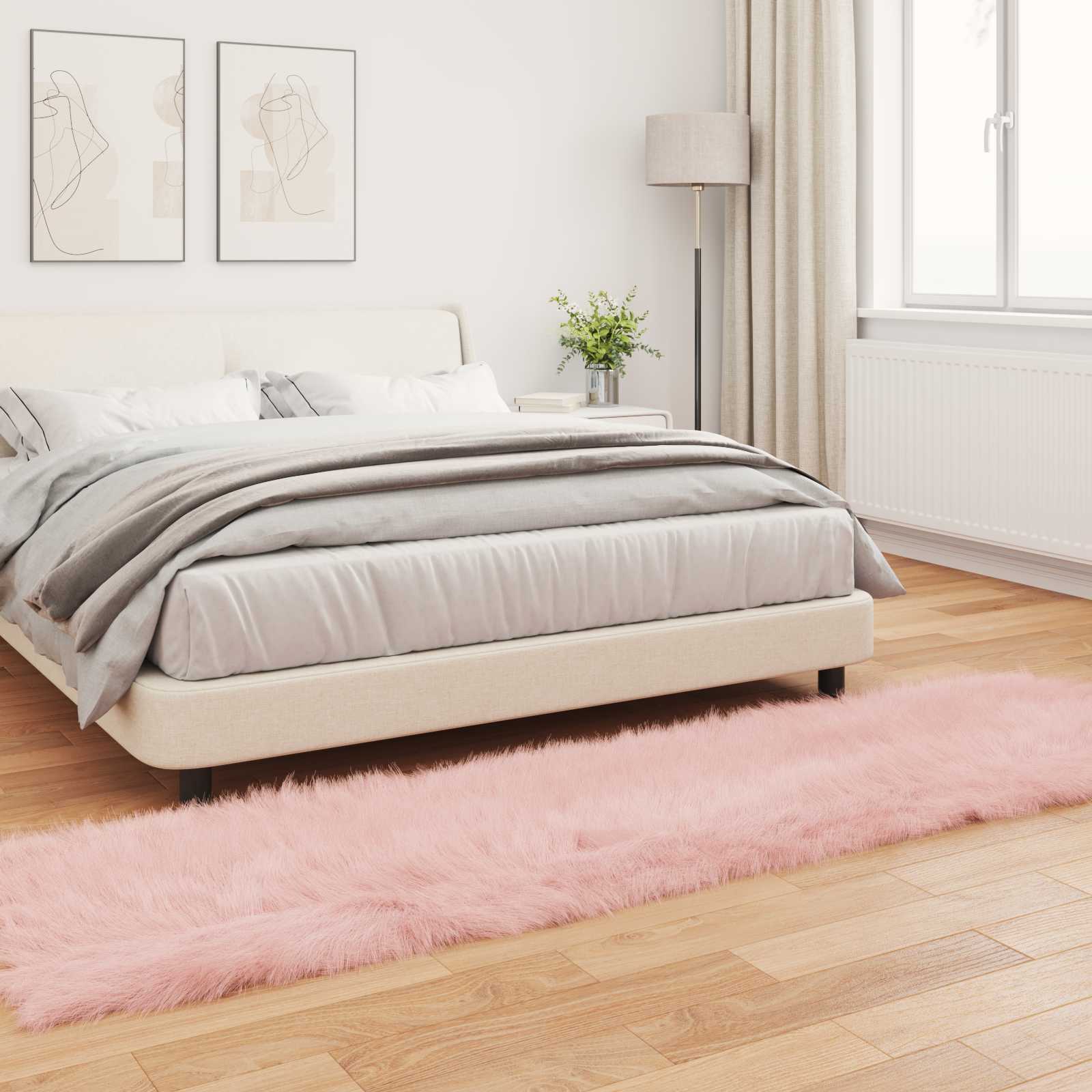 Tappeto in finta TAFALLA Rosa 80 x 250 cm Poliestere