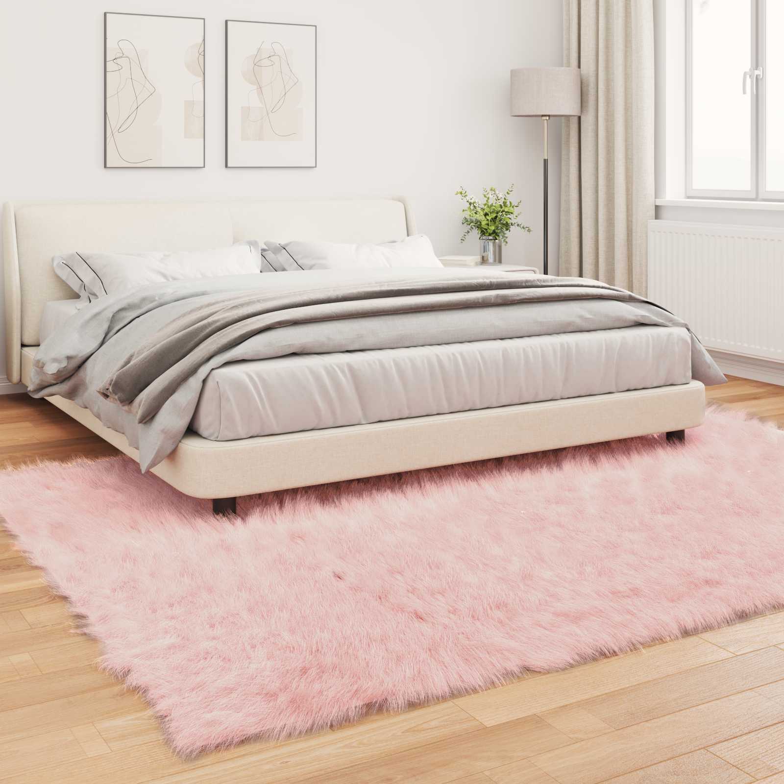Tappeto in finta TAFALLA Rosa 200 x 280 cm Poliestere
