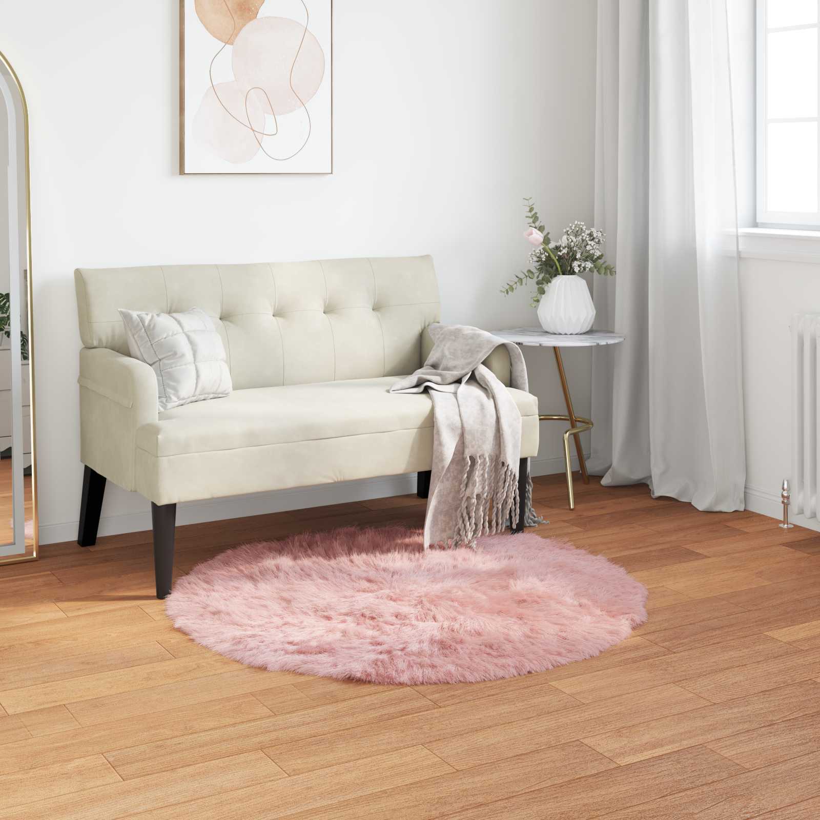 Tappeto in finta TAFALLA Rosa Ø 80 cm Poliestere