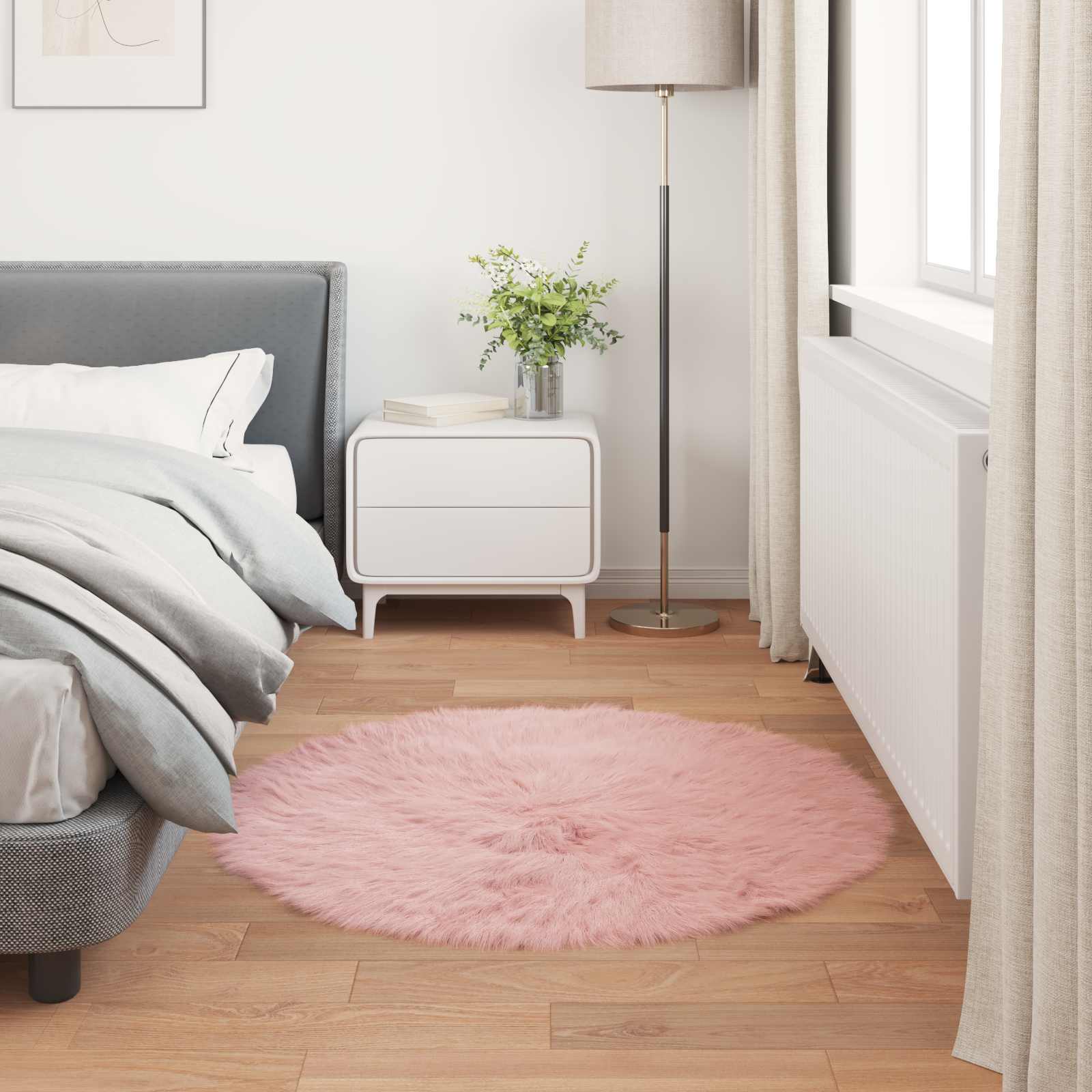 Tappeto in finta TAFALLA Rosa Ø 100 cm Poliestere