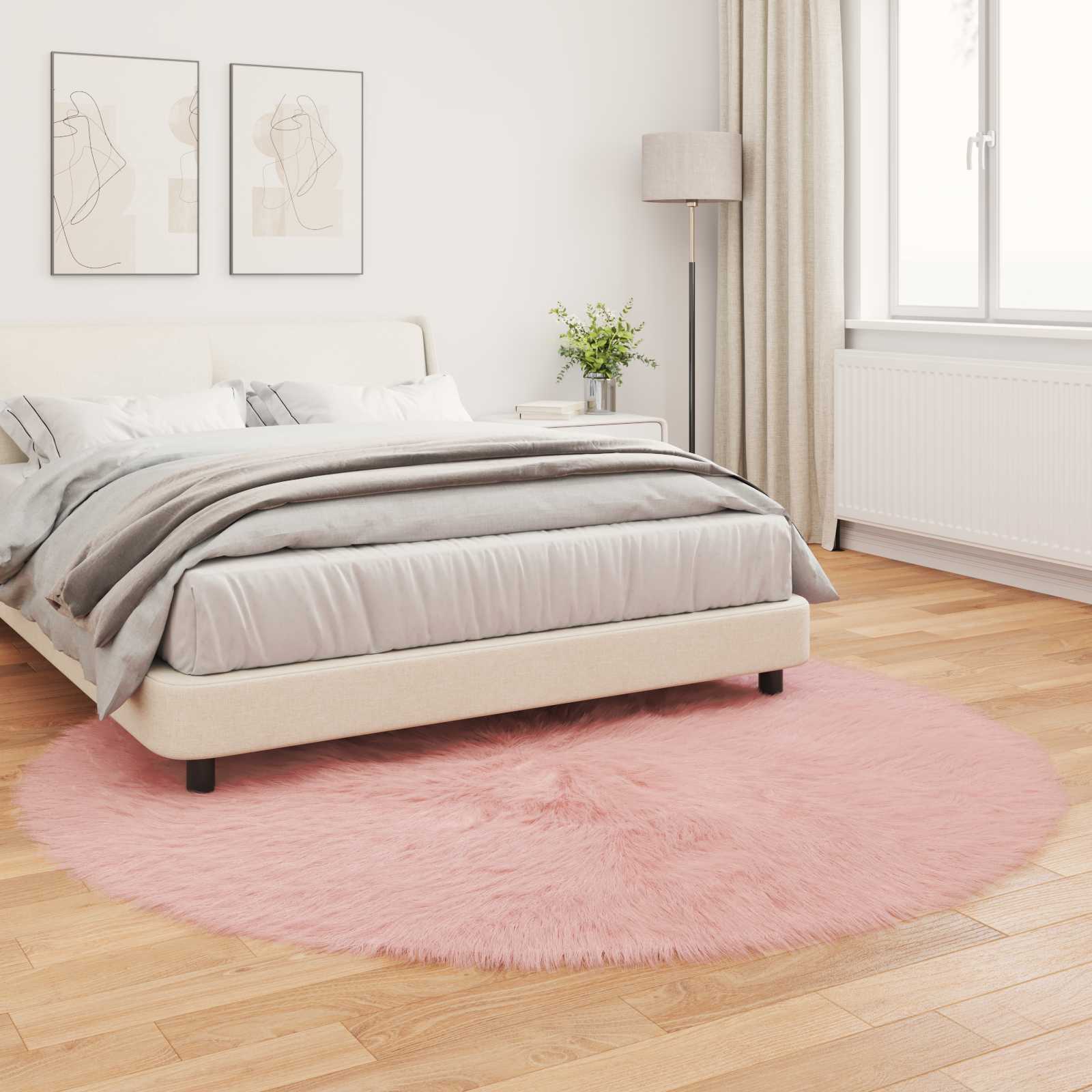 Tappeto in finta TAFALLA Rosa Ø 160 cm Poliestere