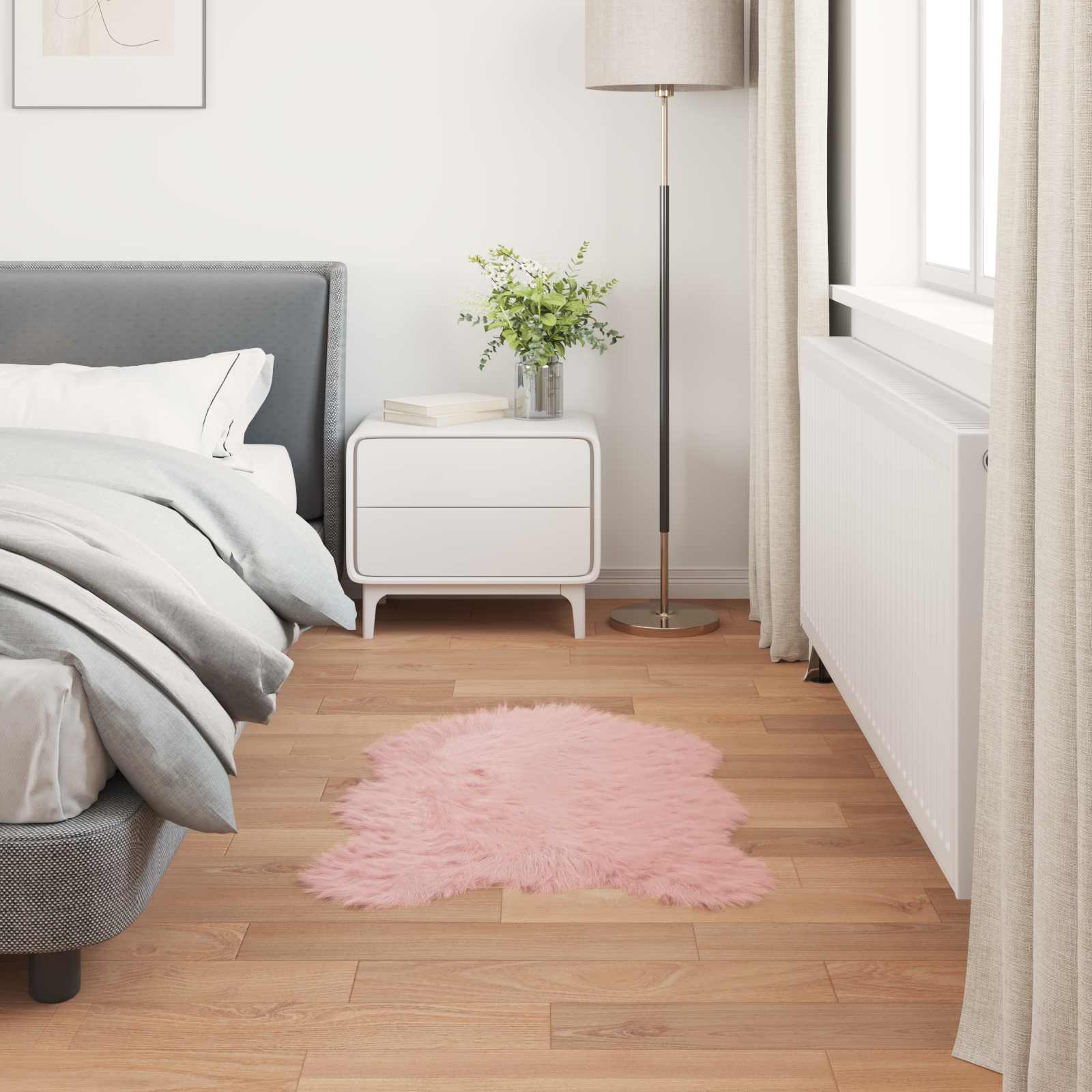 Tappeto in finta TAFALLA Rosa 60 x 90 cm Poliestere