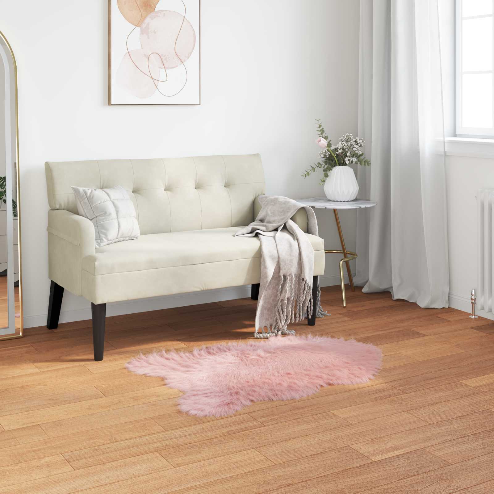 Tappeto in finta TAFALLA Rosa 80 x 120 cm Poliestere