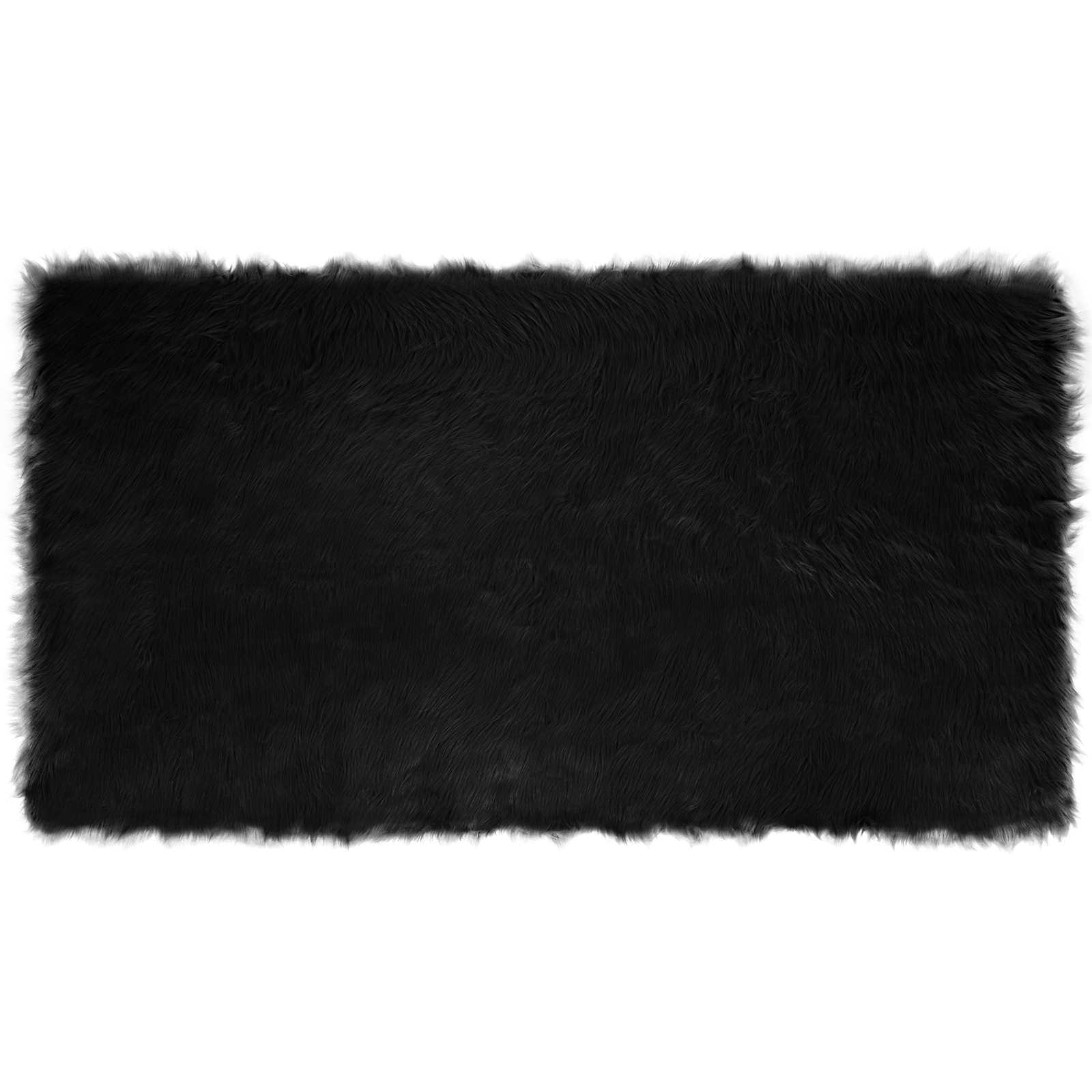 Tappeto in finta TAFALLA Nero 60 x 110 cm Poliestere