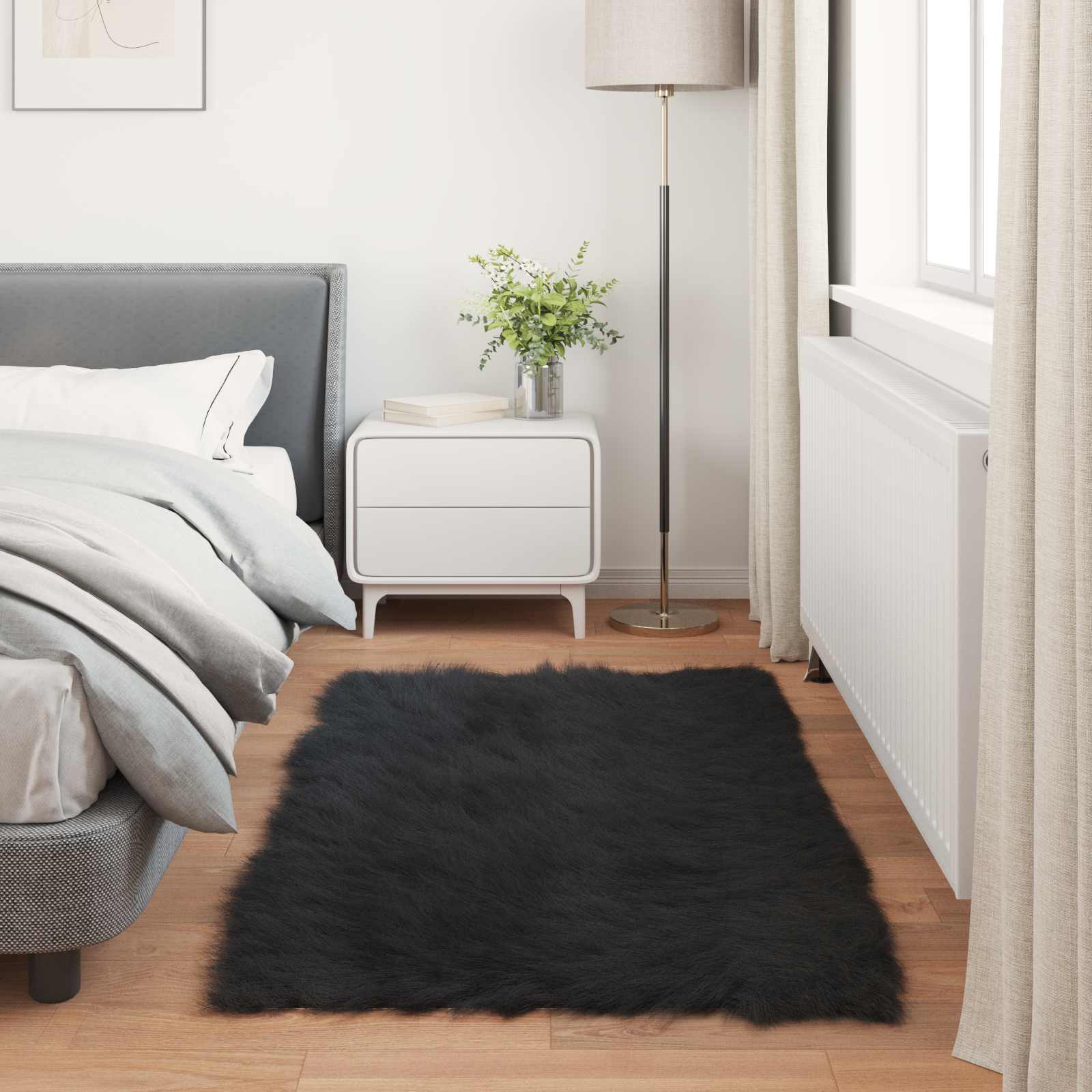 Tappeto in finta TAFALLA Nero 60 x 110 cm Poliestere