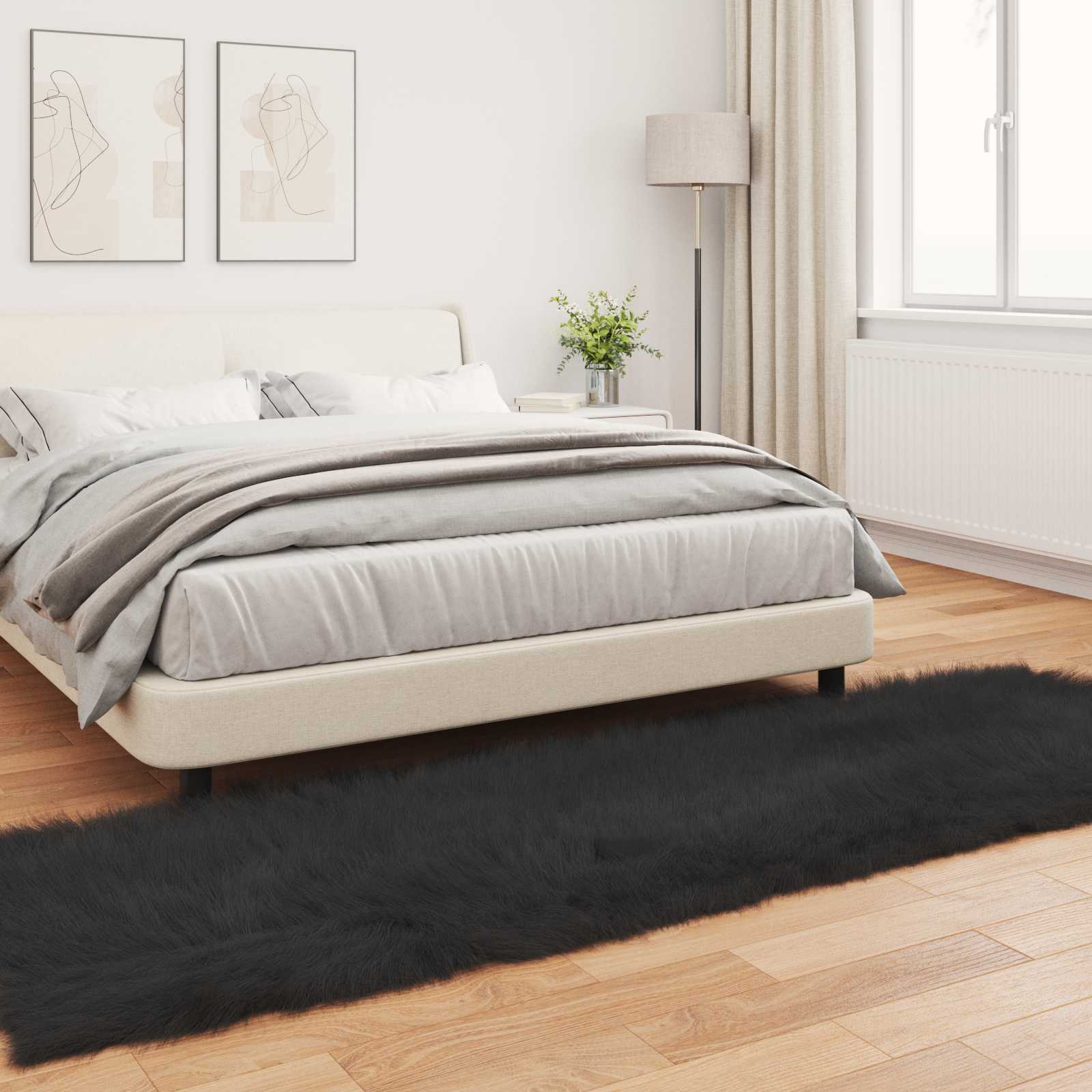 Tappeto in finta TAFALLA Nero 80 x 250 cm Poliestere