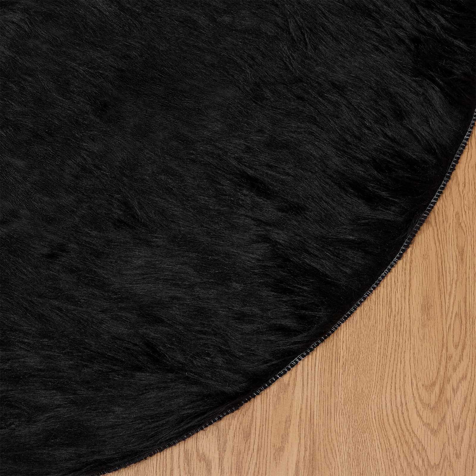 Tappeto in finta TAFALLA Nero Ø 80 cm Poliestere