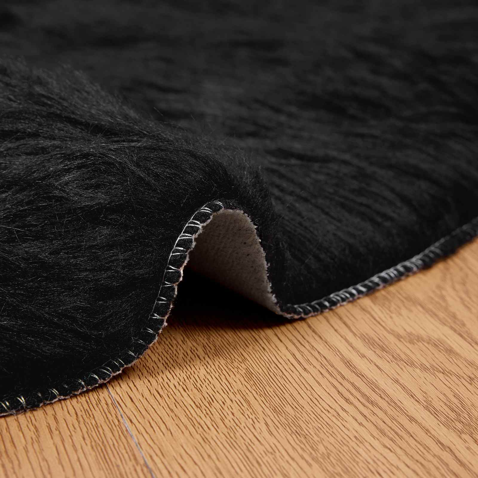 Tappeto in finta TAFALLA Nero Ø 100 cm Poliestere