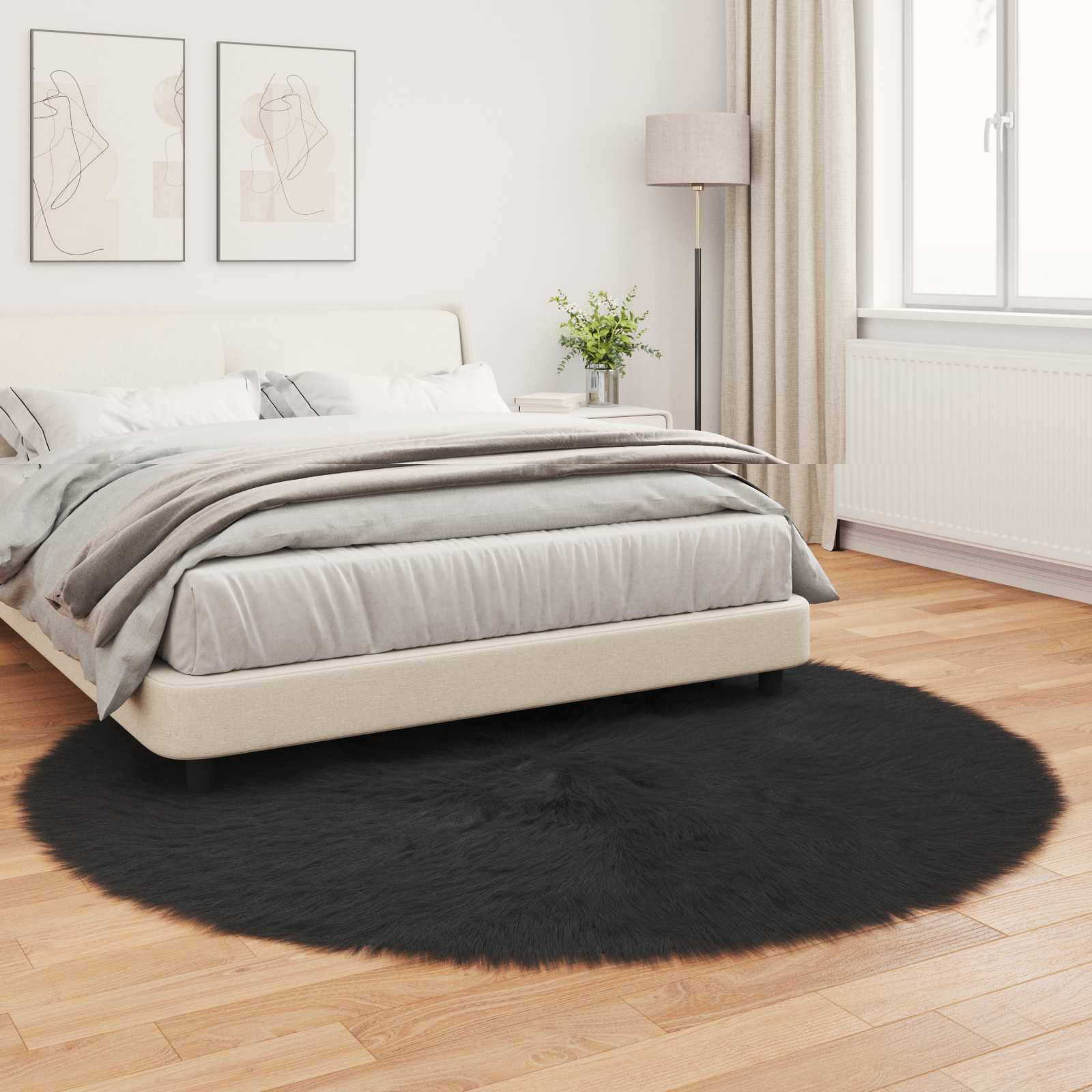 Tappeto in finta TAFALLA Nero Ø 160 cm Poliestere