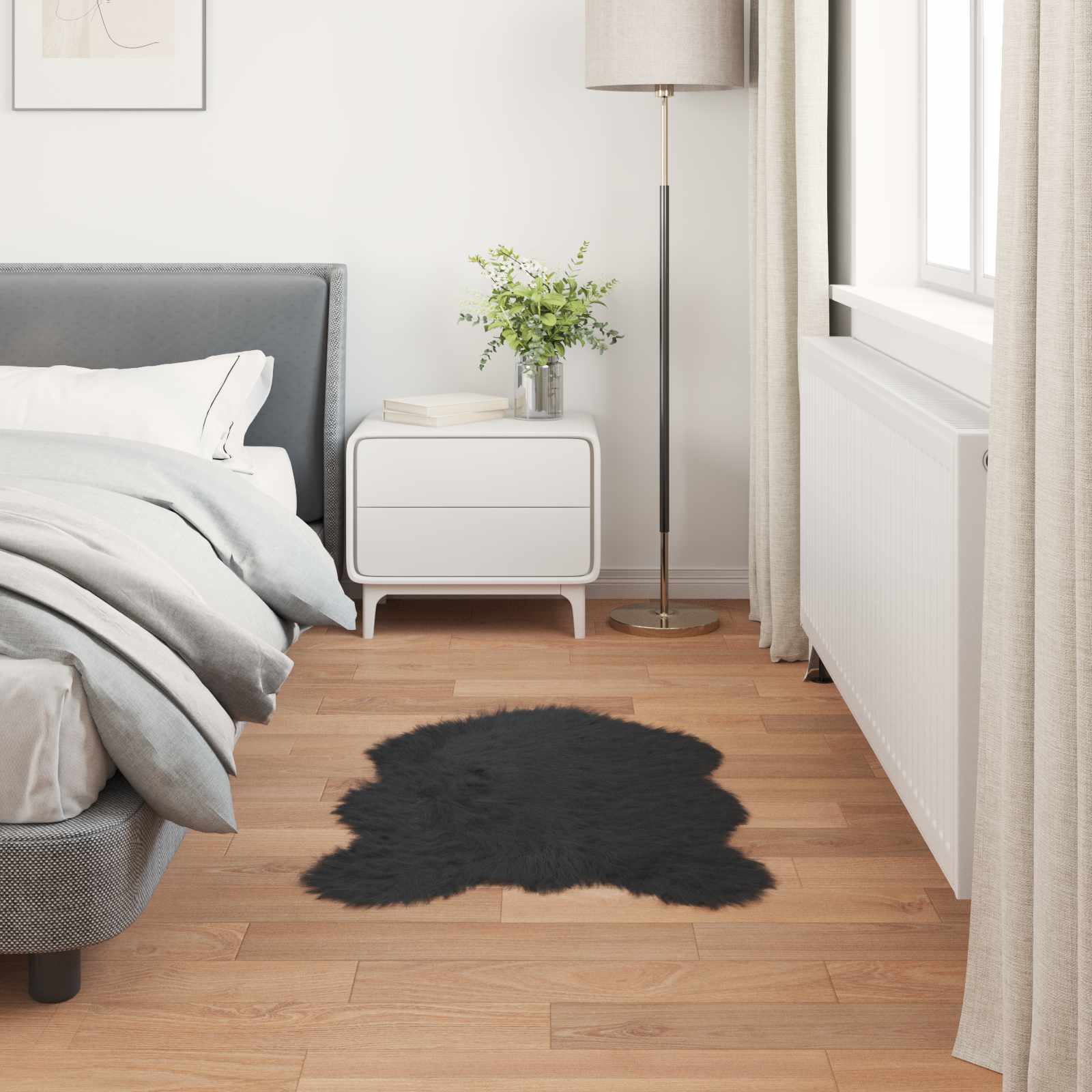 Tappeto in finta TAFALLA Nero 80 x 120 cm Poliestere