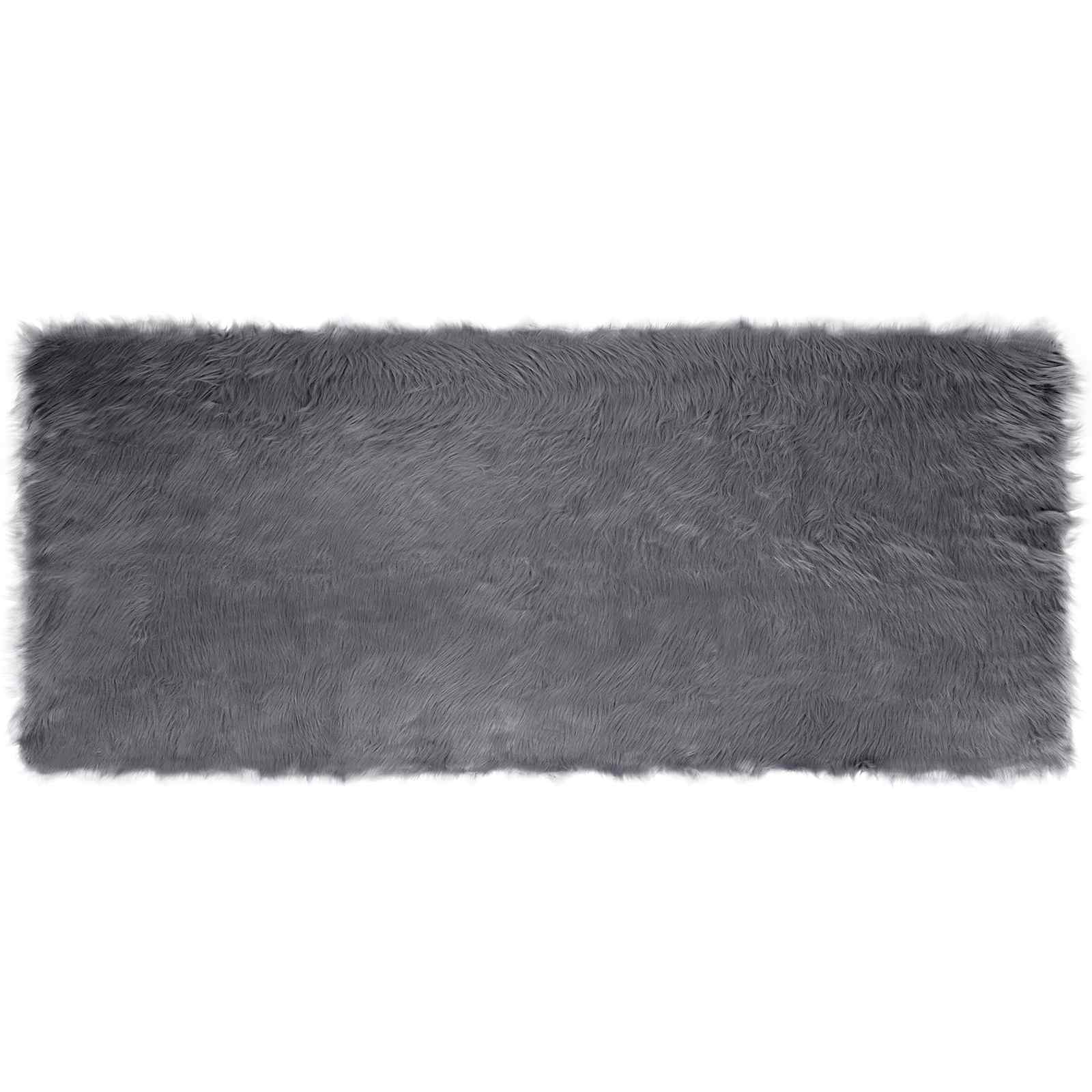 Tappeto in finta TAFALLA Antracite 80 x 200 cm Poliestere