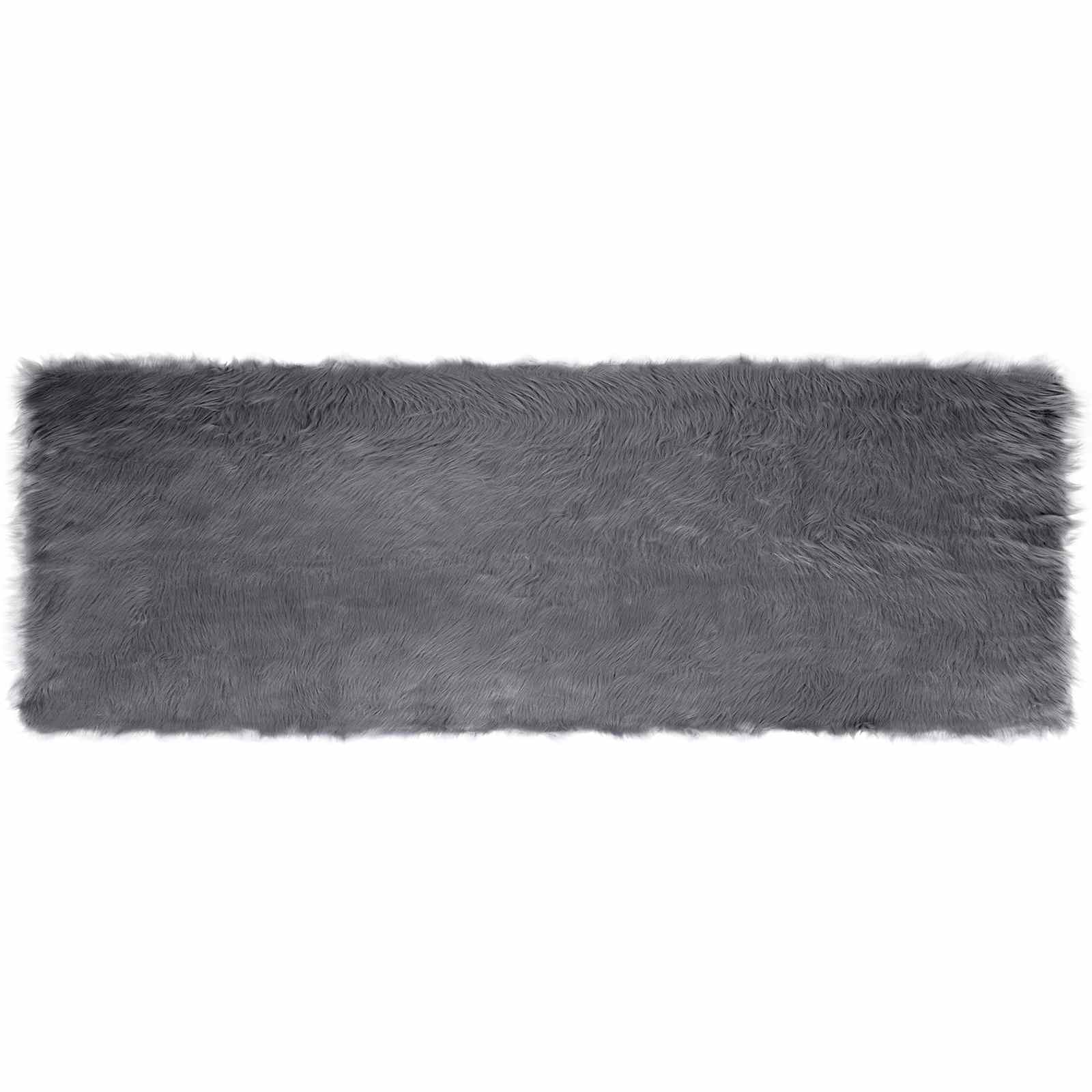 Tappeto in finta TAFALLA Antracite 80 x 250 cm Poliestere