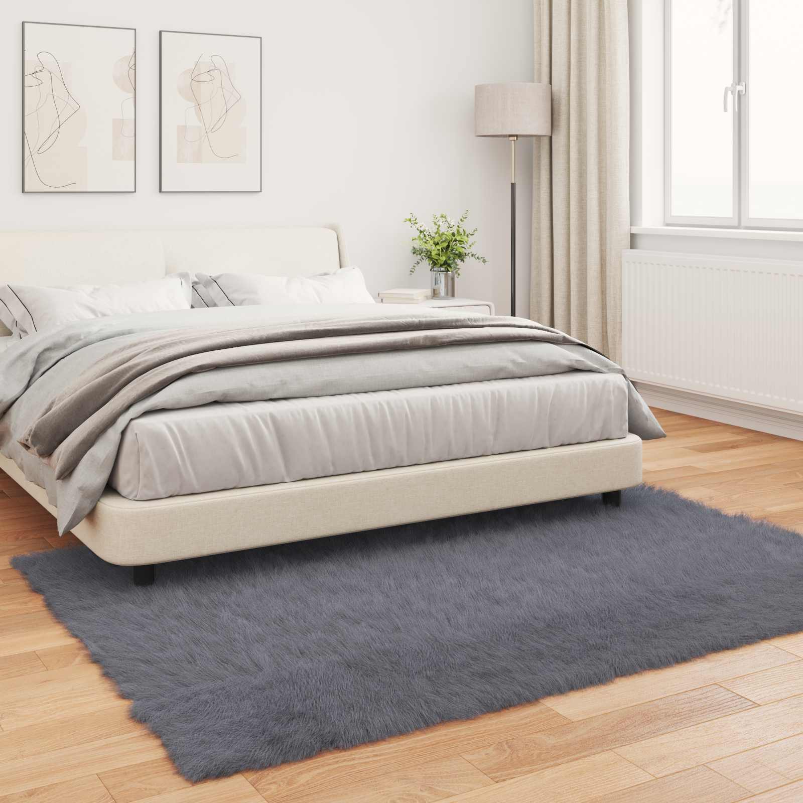 Tappeto in finta TAFALLA Antracite 160 x 230 cm Poliestere