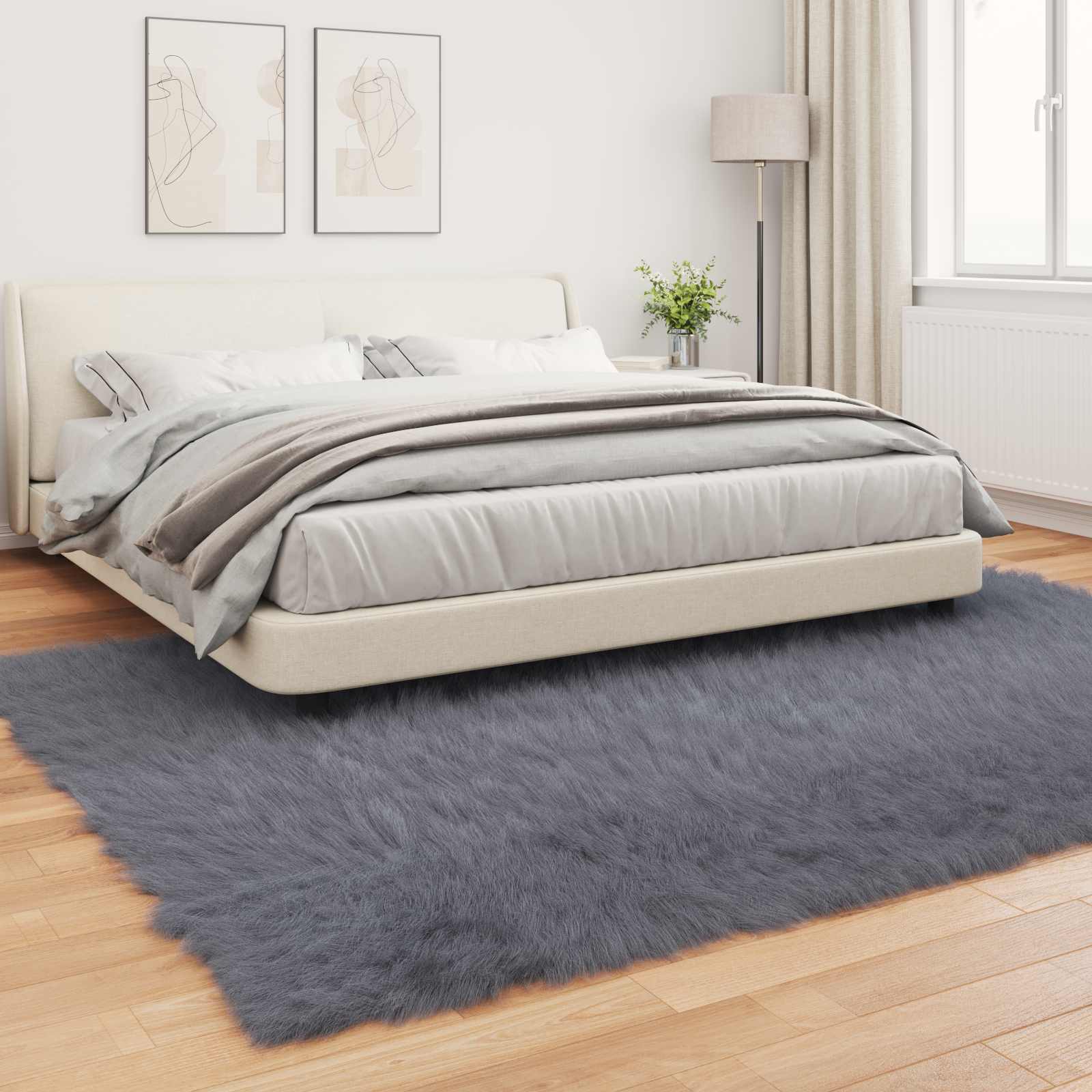 Tappeto in finta TAFALLA Antracite 200 x 280 cm Poliestere