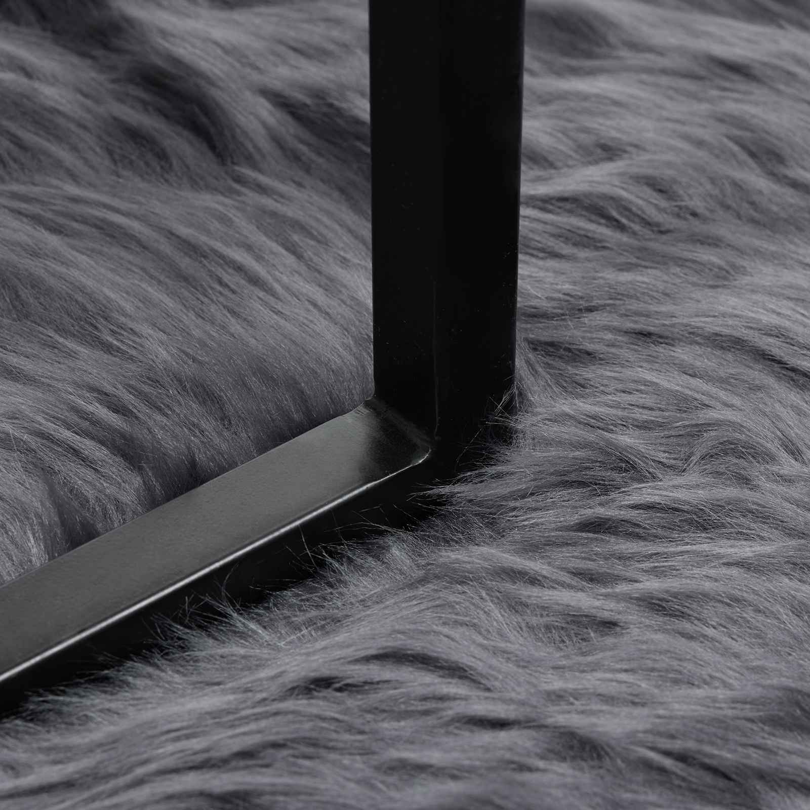 Tappeto in finta TAFALLA Antracite Ø 80 cm Poliestere